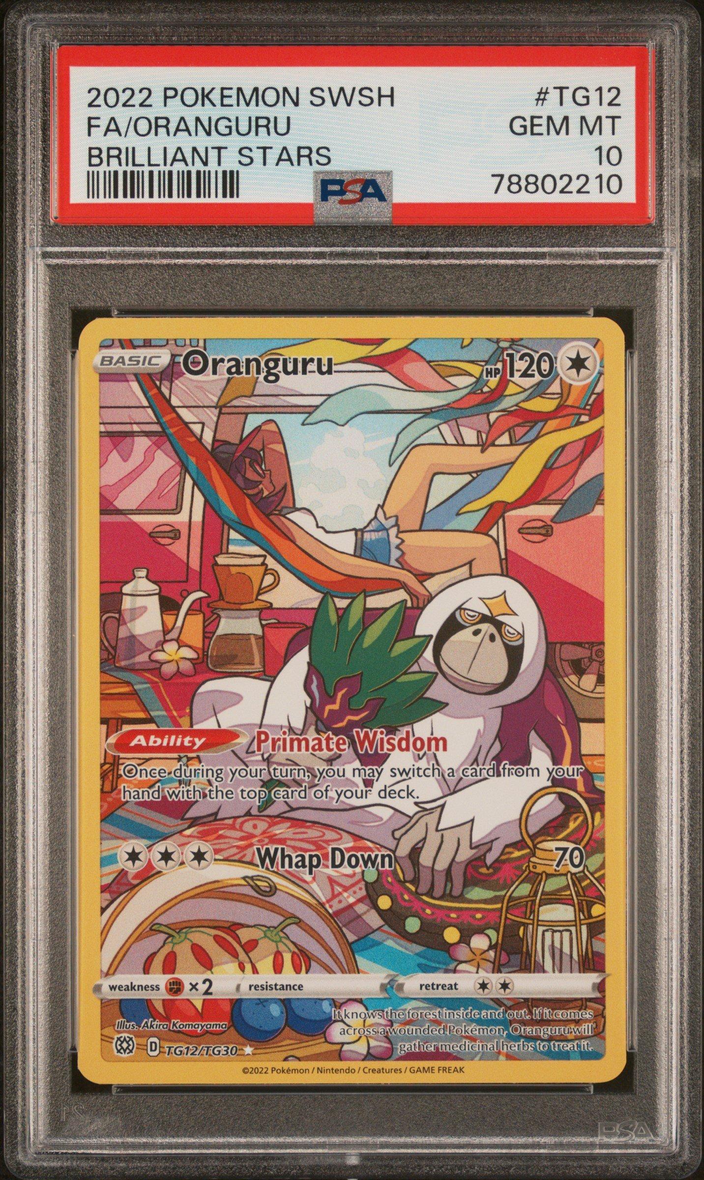 2022 Pokemon Sword & Shield Brilliant Stars Tg12 Fa/oranguru PSA 10