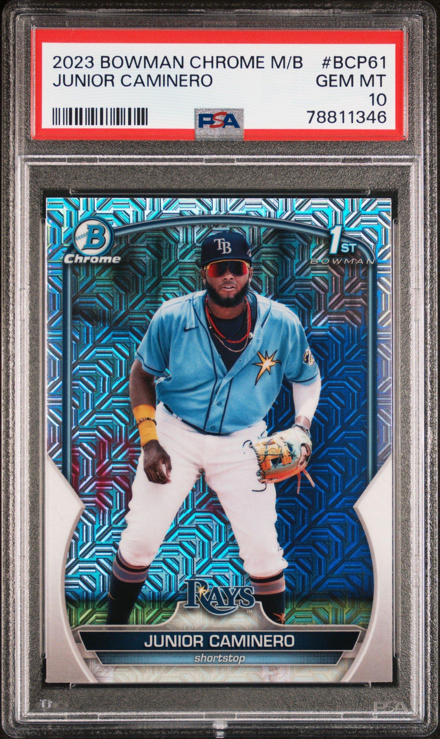 2023 Bowman Mega Box Chrome 61 Junior Caminero PSA 10 Graded Card 