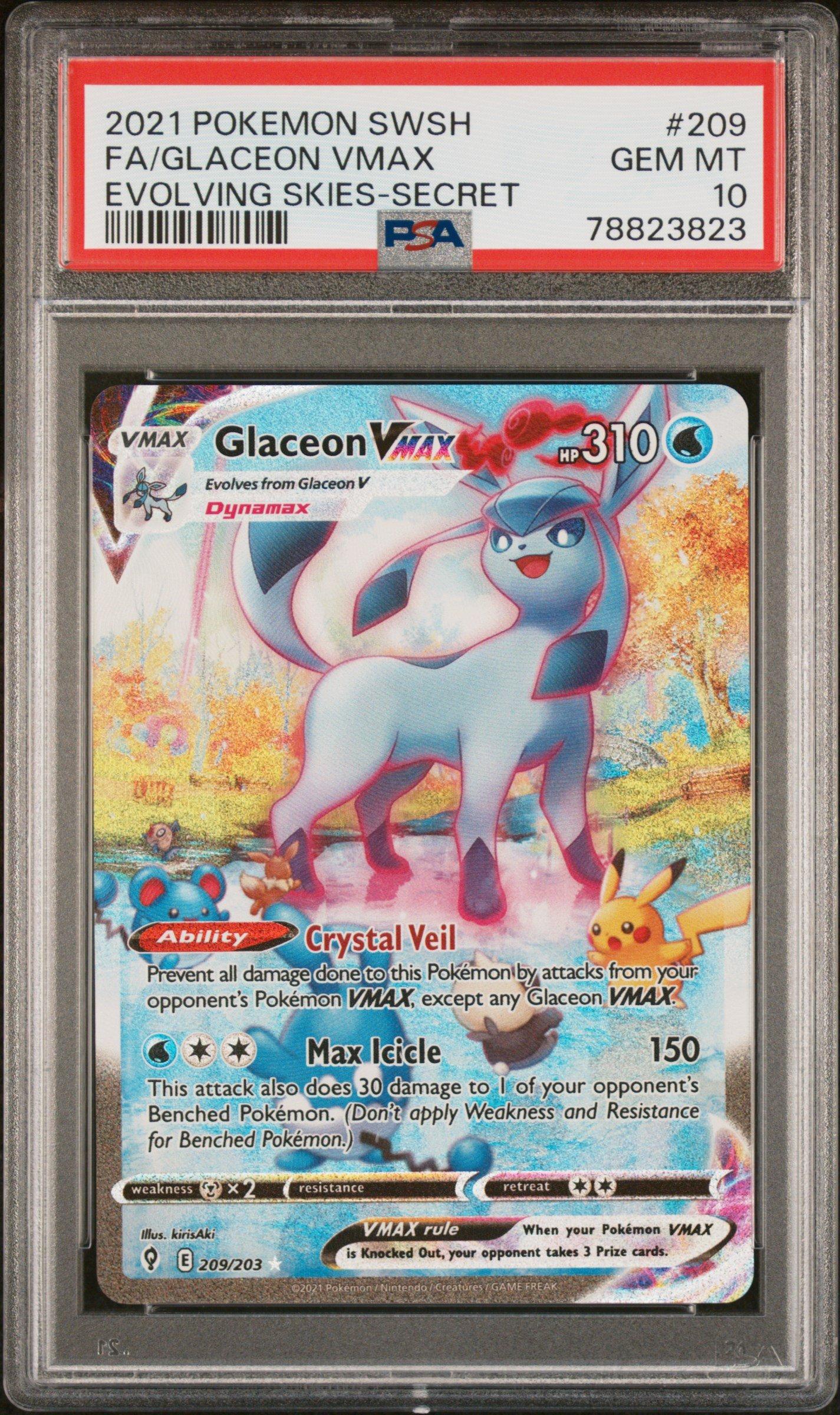 2021 Pokemon Sword & Shield Evolving Skies 209 Full Art/glaceon