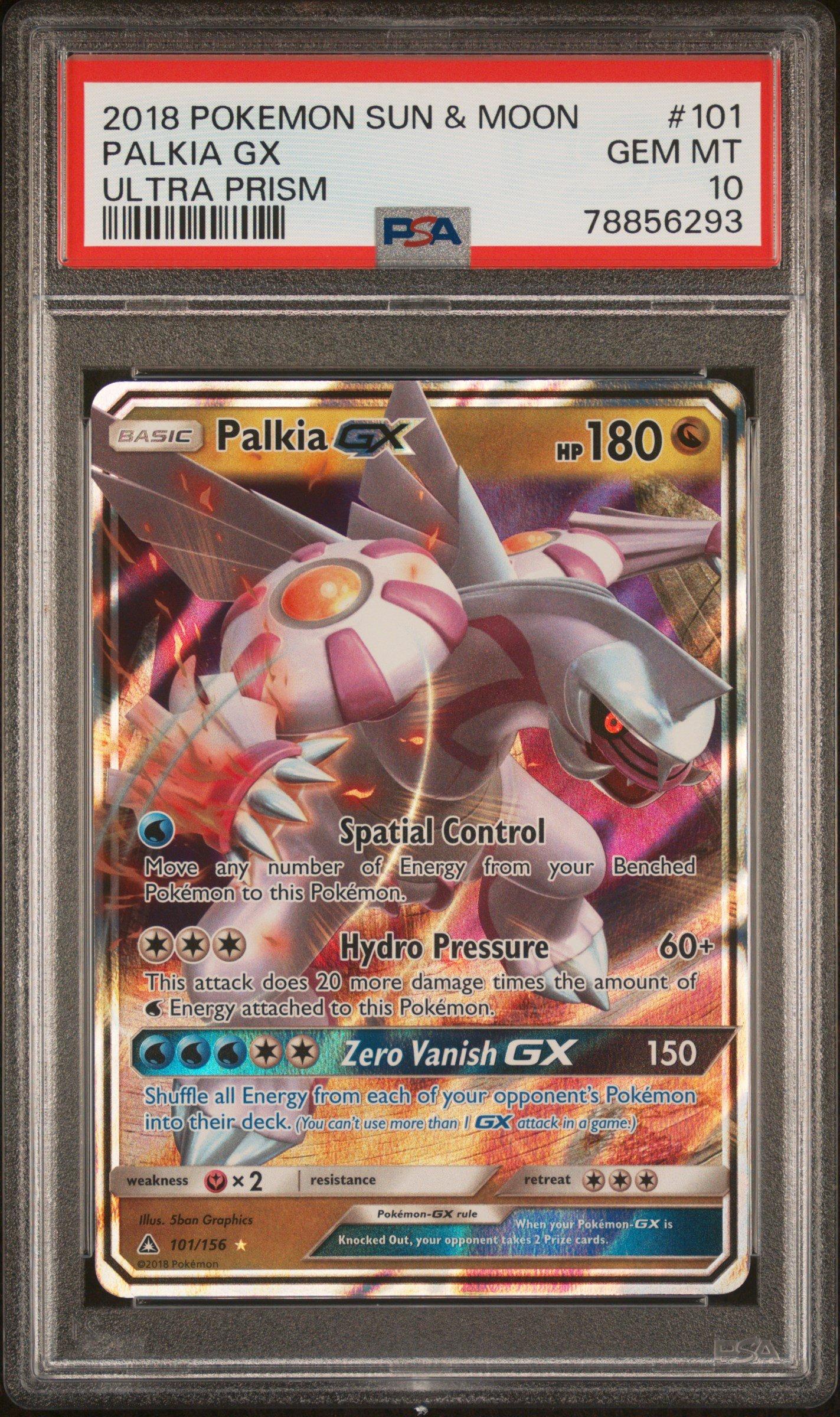 2018 Pokemon Sun & Moon Ultra Prism 101 Palkia Gx PSA 10 Graded