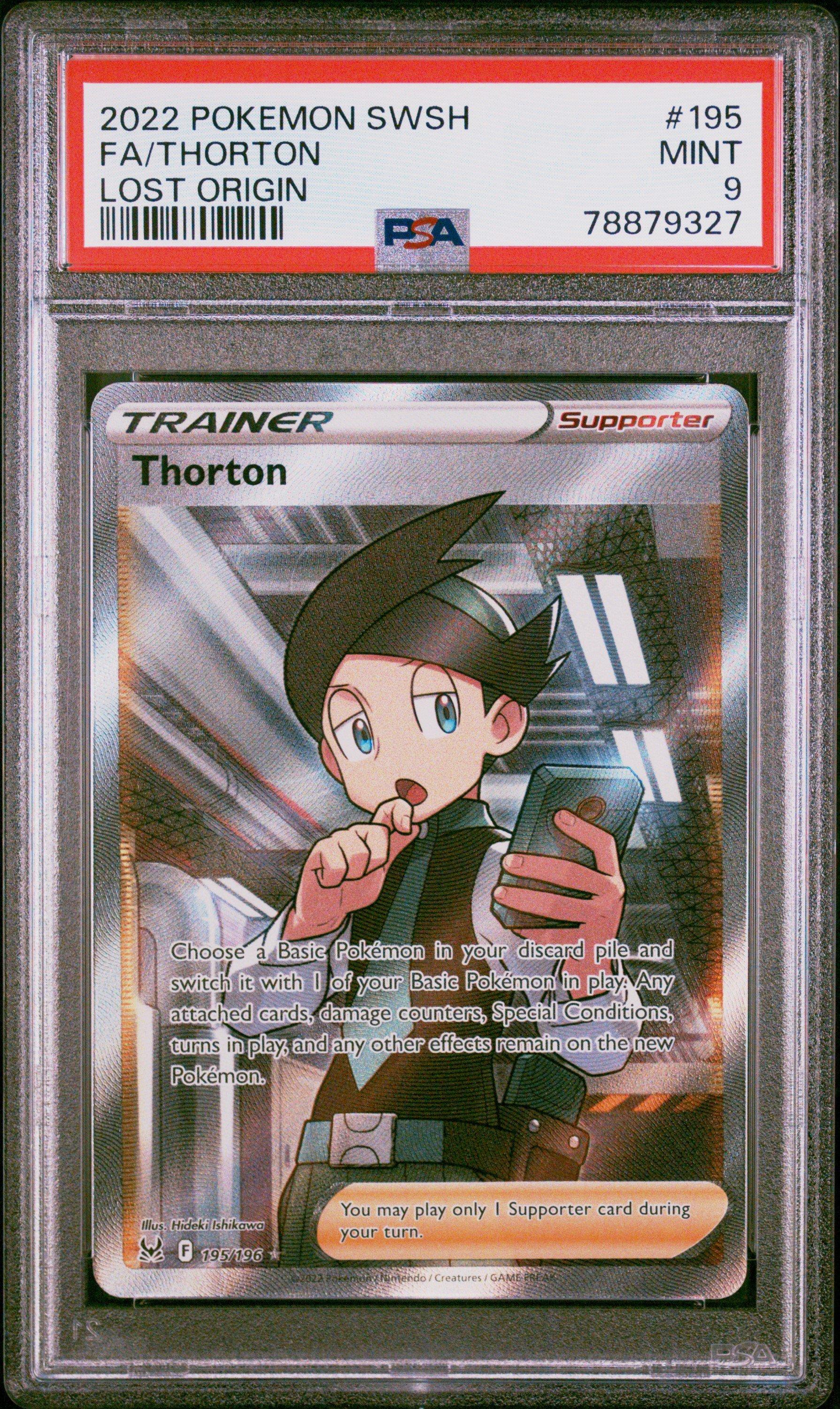 2022 Pokemon Sword & Shield Lost Origin 195 Full Art/thorton PSA 9 Graded  Card | GameStop