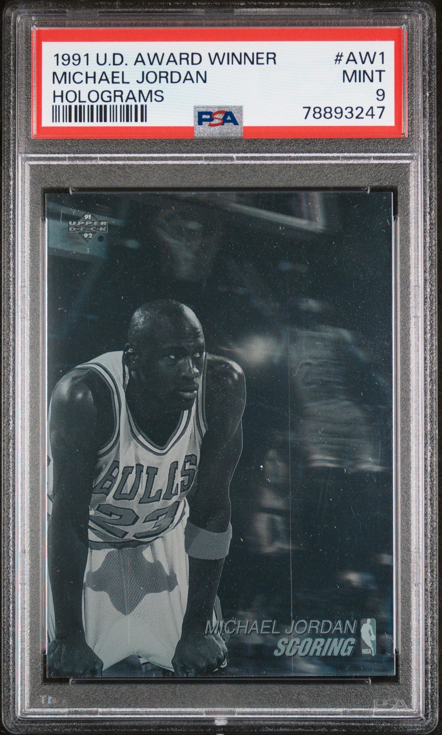 1991 Upper Deck Award Winner Hologram Aw1 Michael Jordan PSA 9