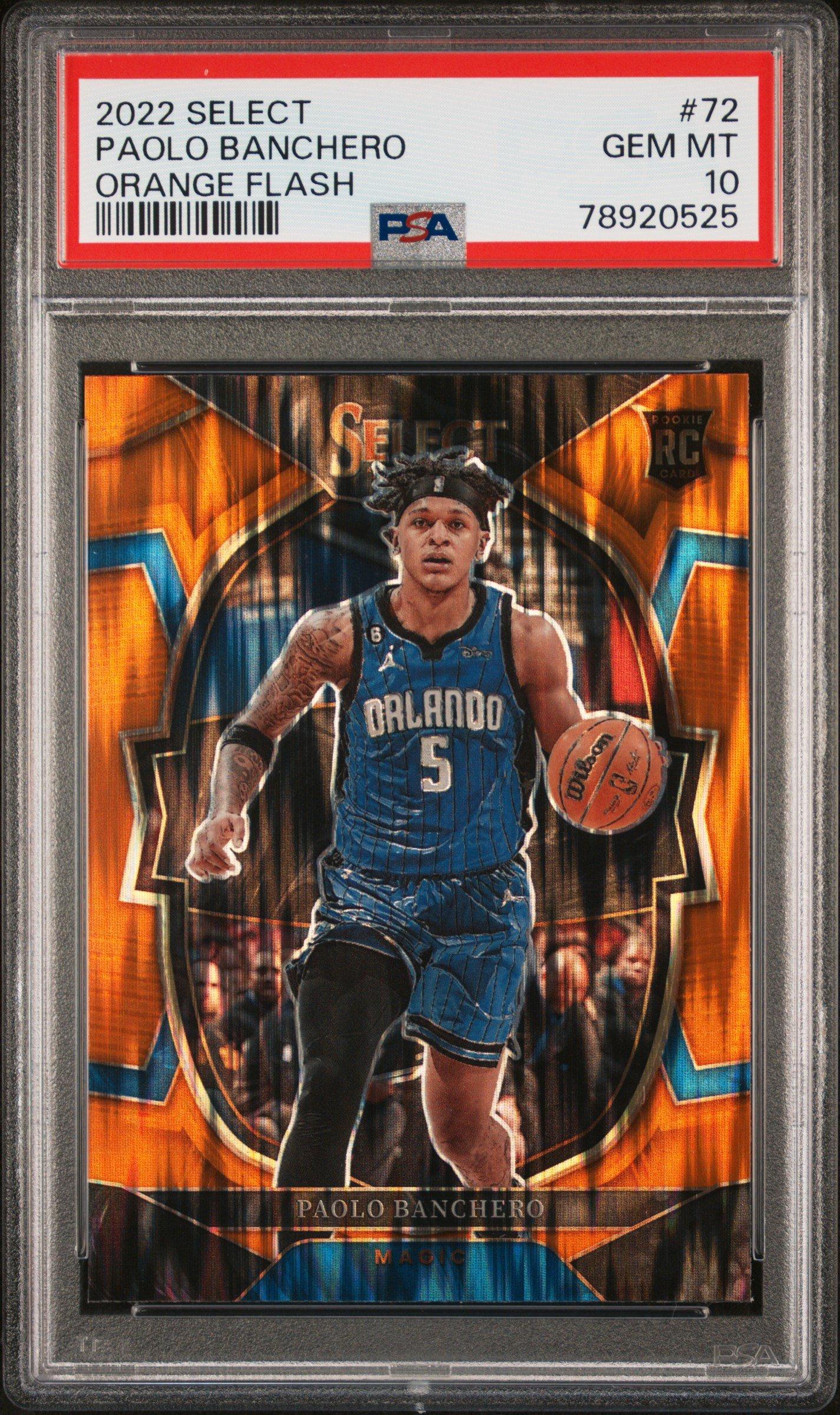 2022 Panini Select 72 Paolo Banchero Orange Flash PSA 10