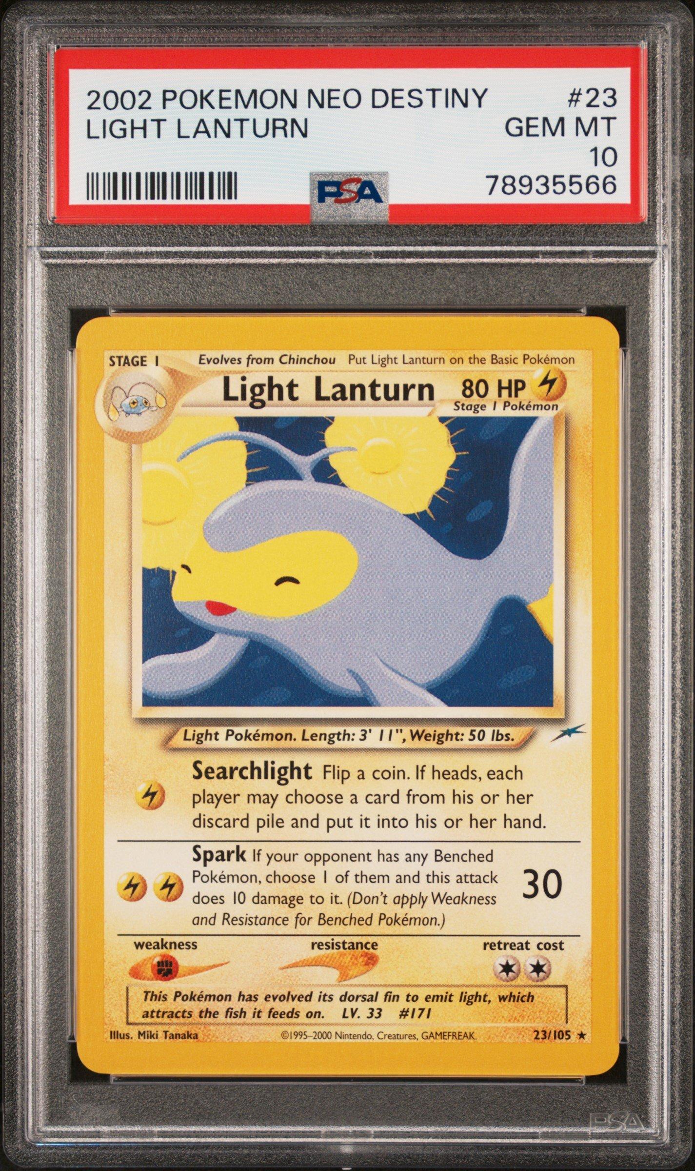2002 Pokemon Neo Destiny 23 Light Lanturn PSA 10