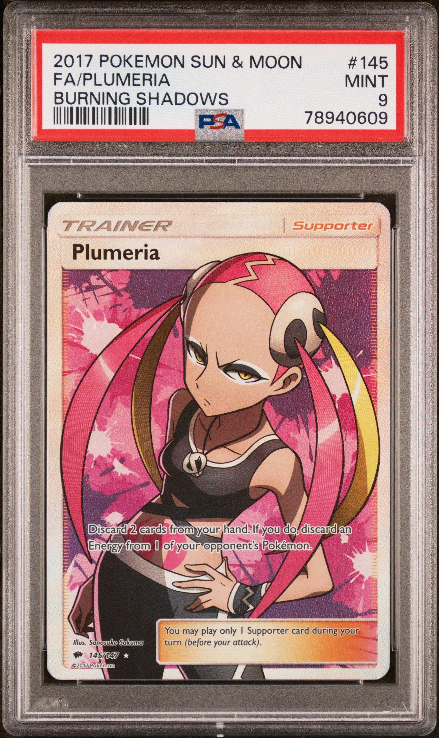 2017 Pokemon Sun & Moon Burning Shadows 145 Full Art/plumeria PSA 9 Graded  Card | GameStop