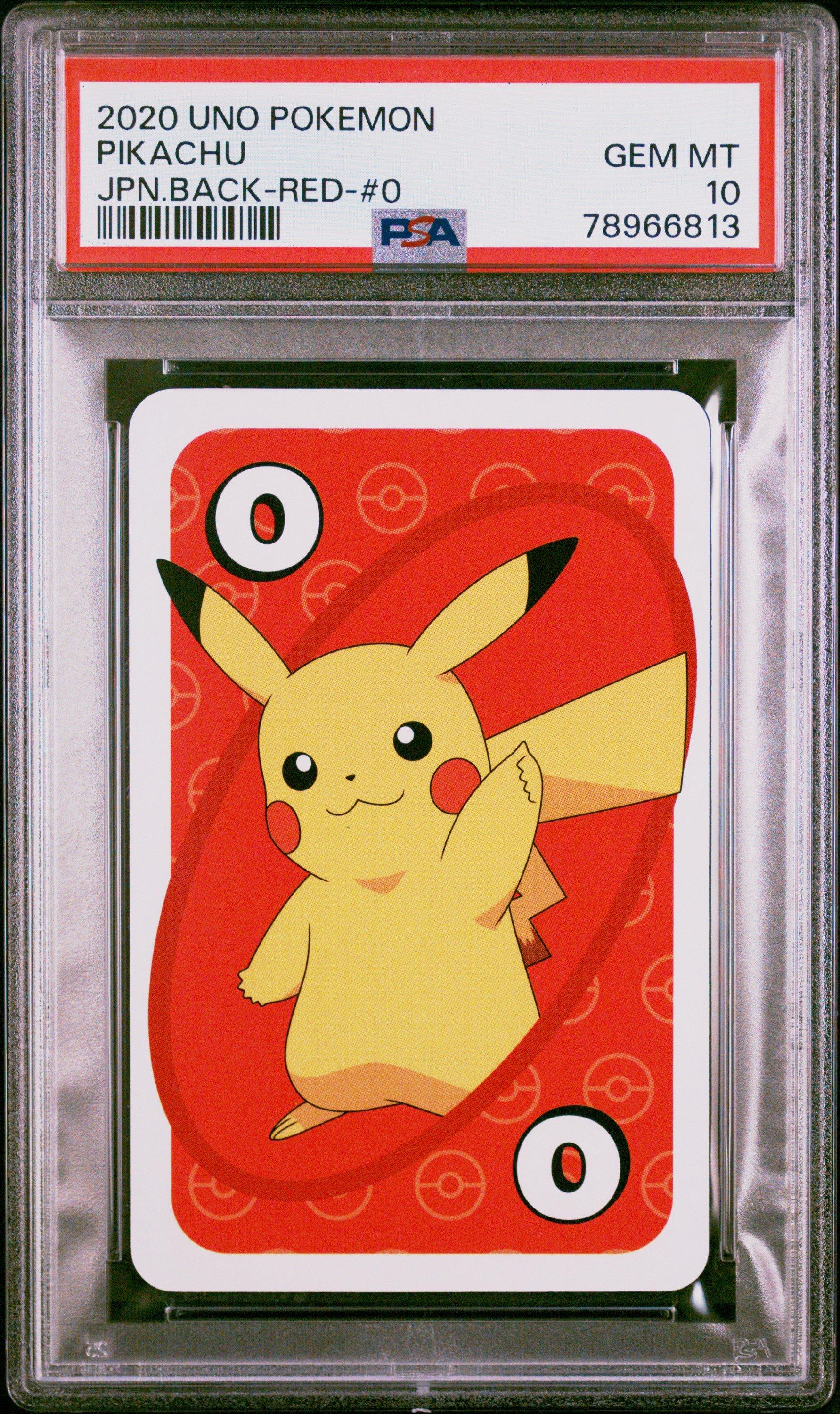 2020 Uno Pokemon Pikachu Japanese Back-red-#0 PSA 10