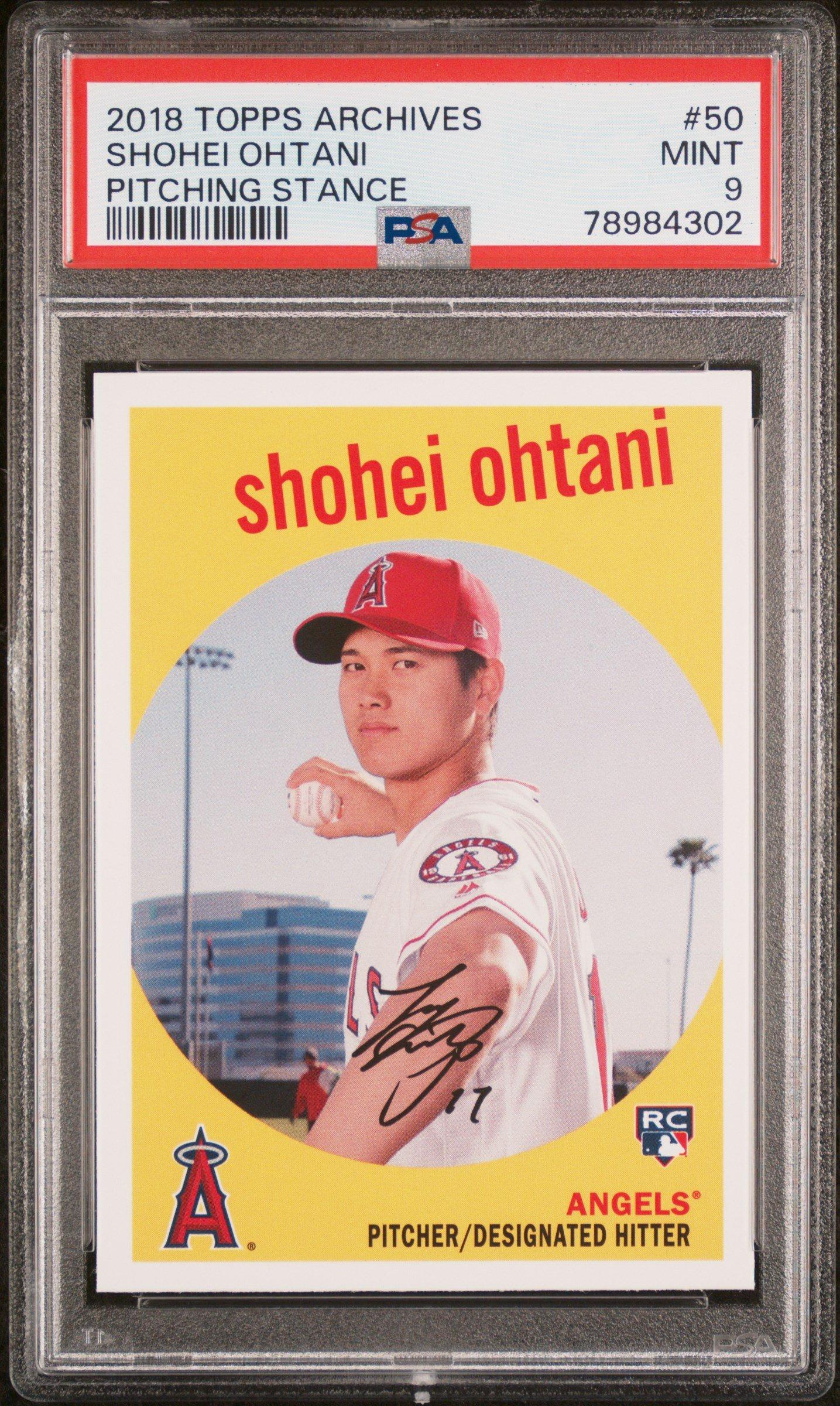 2018 Topps Archives 50 Shohei Ohtani Pitching Stance PSA 9