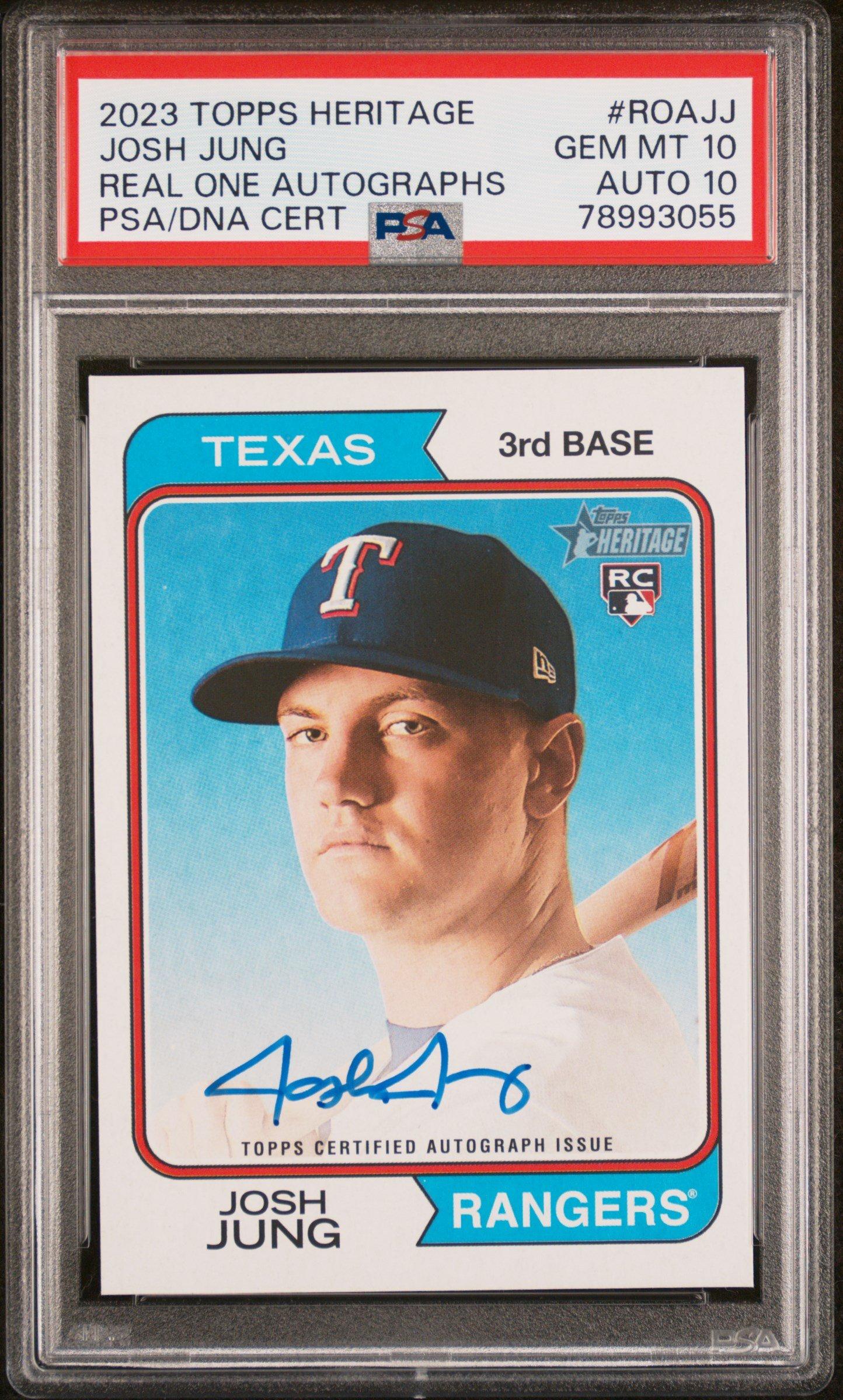 2023 Topps Heritage Real One Autographs Roajj Josh Jung PSA 10