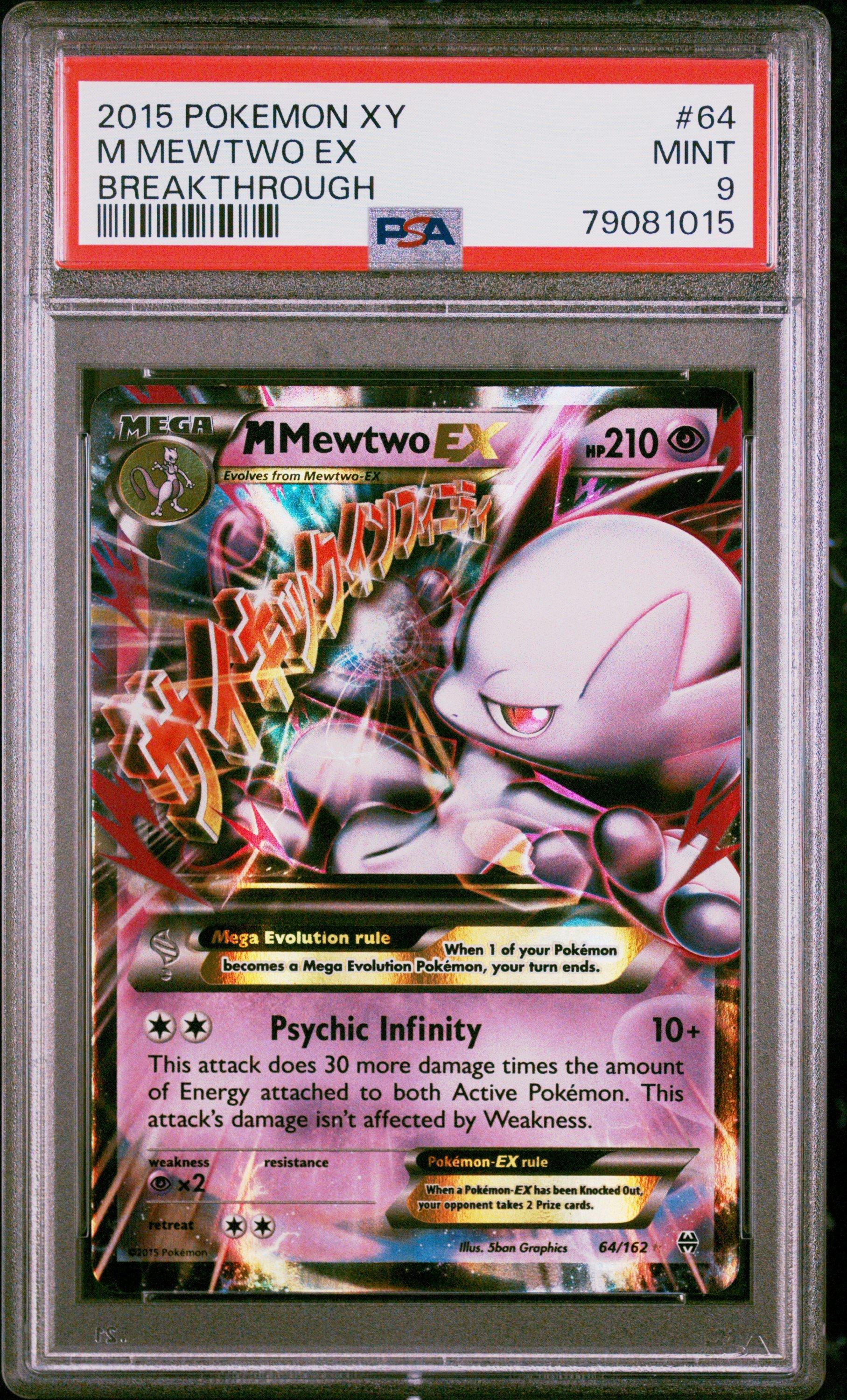 2015 Pokemon Xy Breakthrough 64 M Mewtwo Ex PSA 9 Graded Card