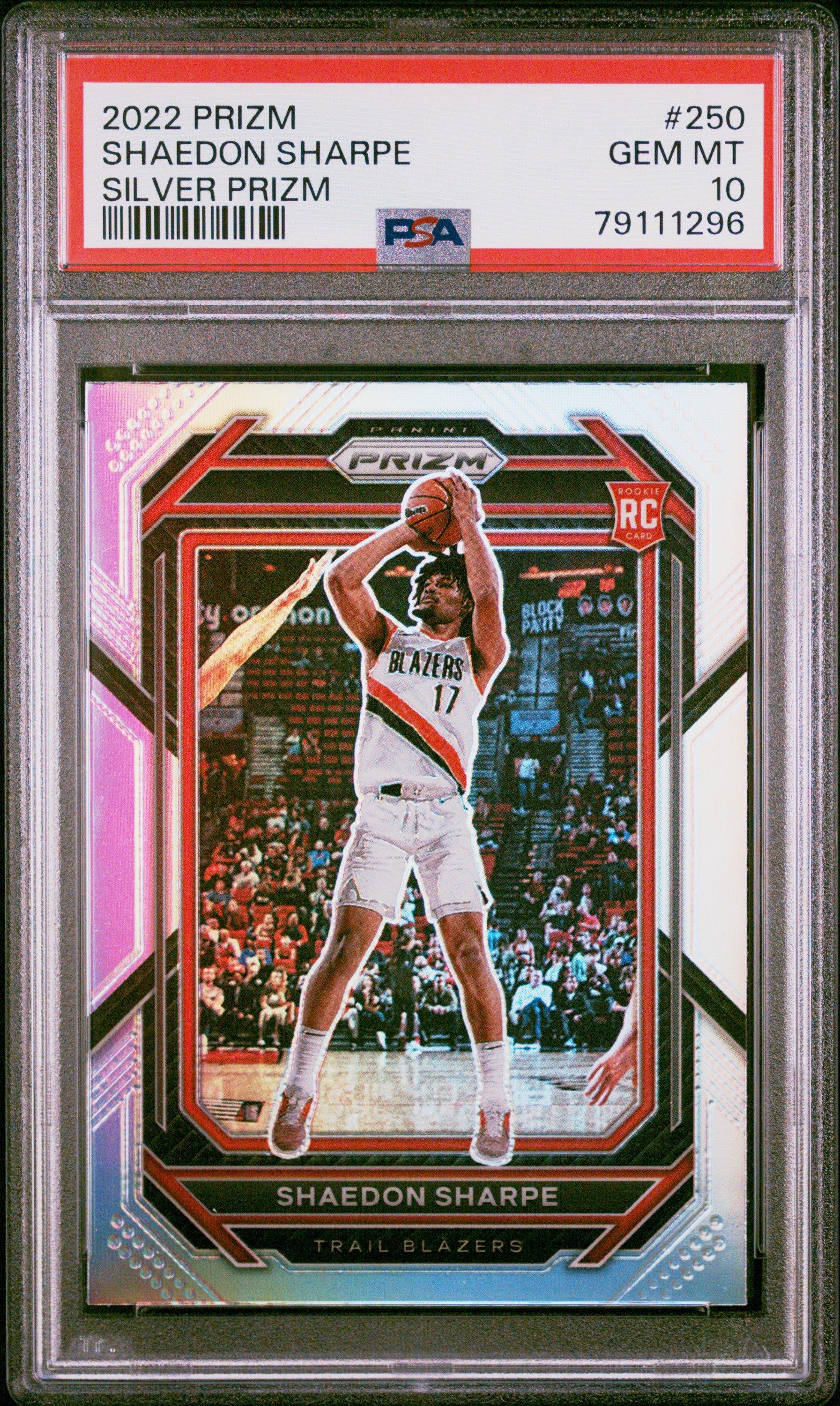 2022 Panini Prizm 250 Shaedon Sharpe Silver Prizm PSA 10 Graded