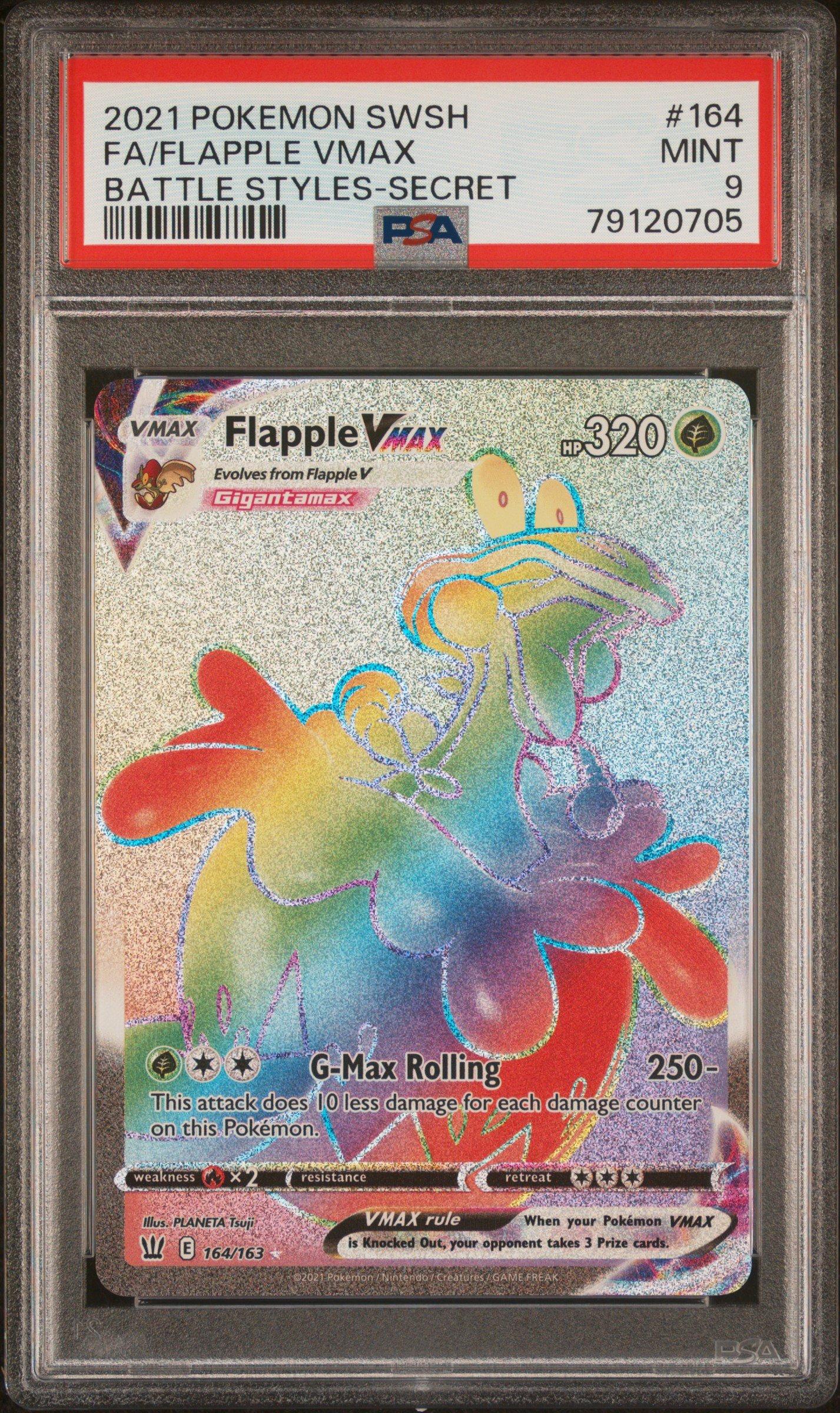 2021 Pokemon Sword & Shield Battle Styles 164 Full Art/flapple Vmax Secret PSA