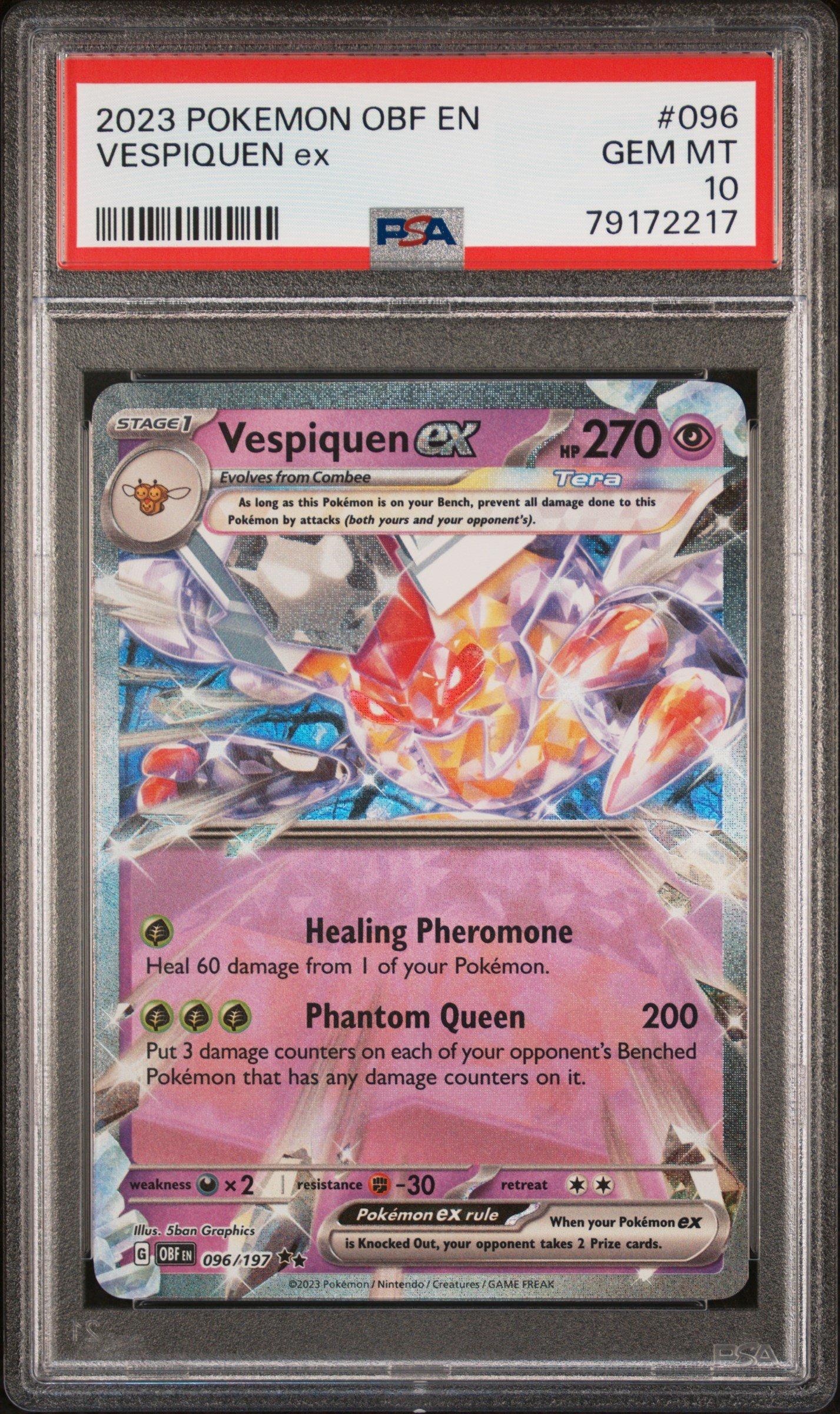 2023 Pokemon Obf En-obsidian Flames 096 Vespiquen Ex PSA 10
