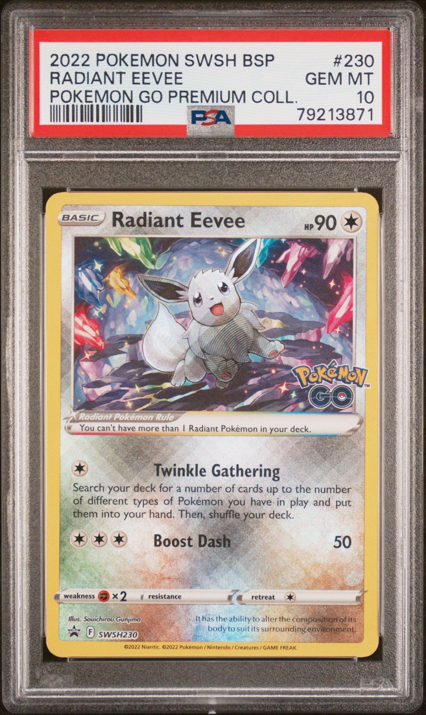 2022 Pokemon Swsh Black Star Promo 230 Radiant Eevee PSA 10