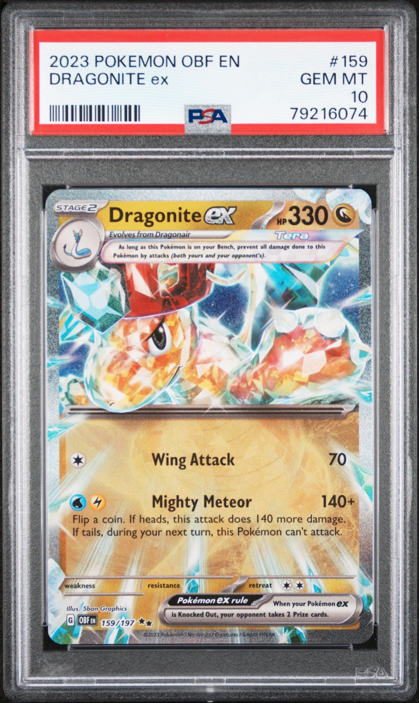 2023 Pokemon Obf En-obsidian Flames 159 Dragonite Ex PSA