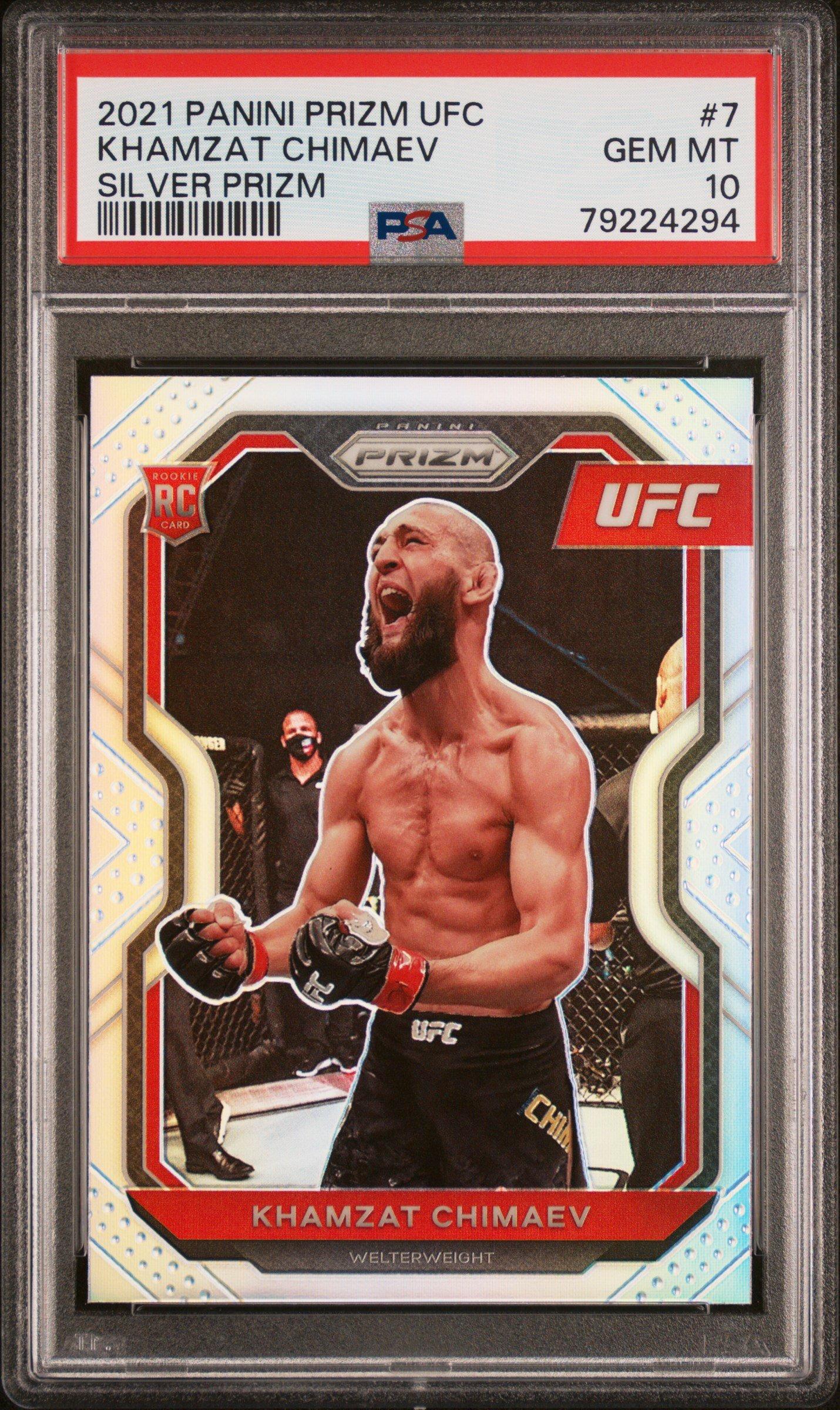2021 Panini Prizm Ufc 7 Khamzat Chimaev Silver Prizm PSA 10