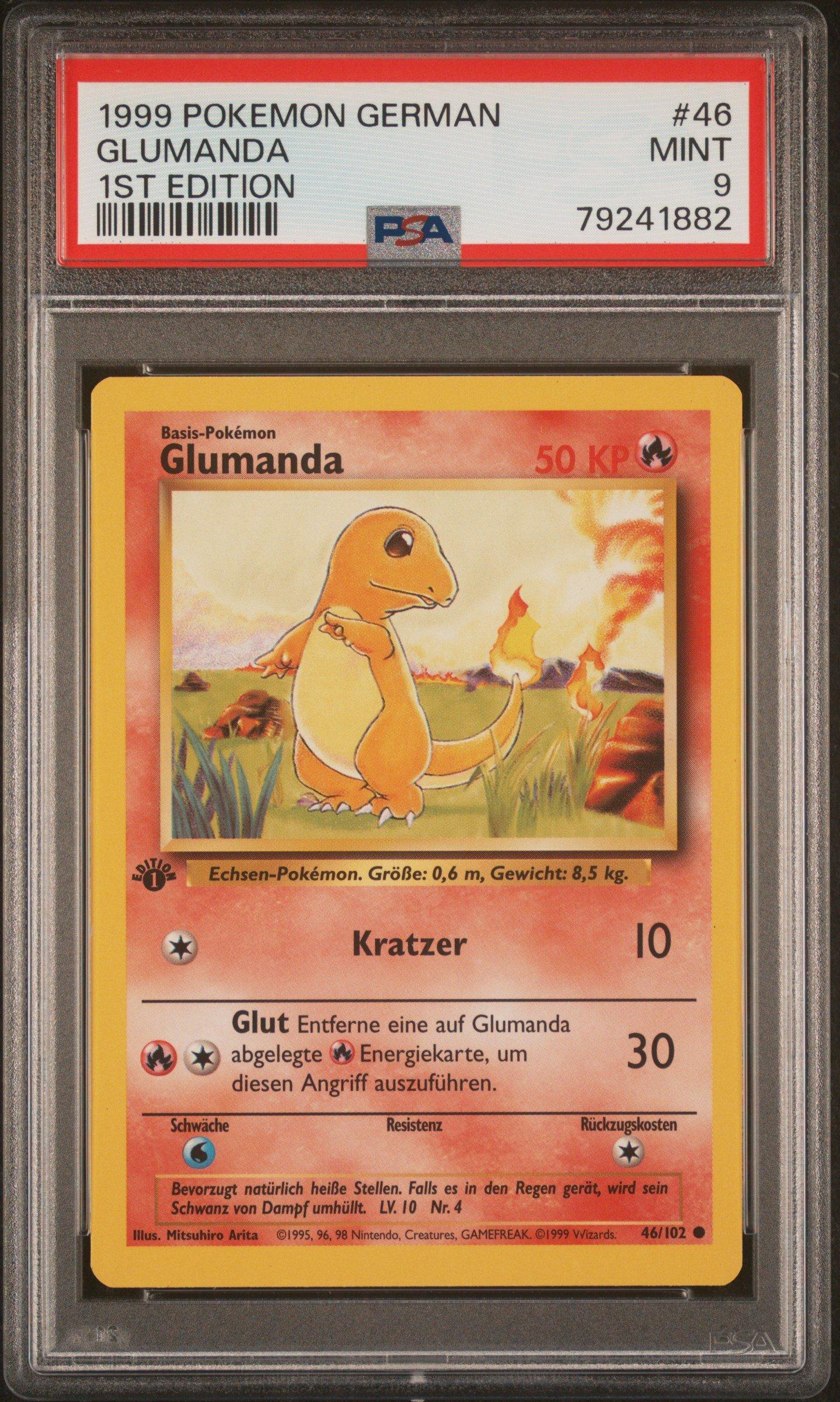 1999 Pokemon German 46 Glumanda 1st Edition PSA 9 Graded Card | GameStop