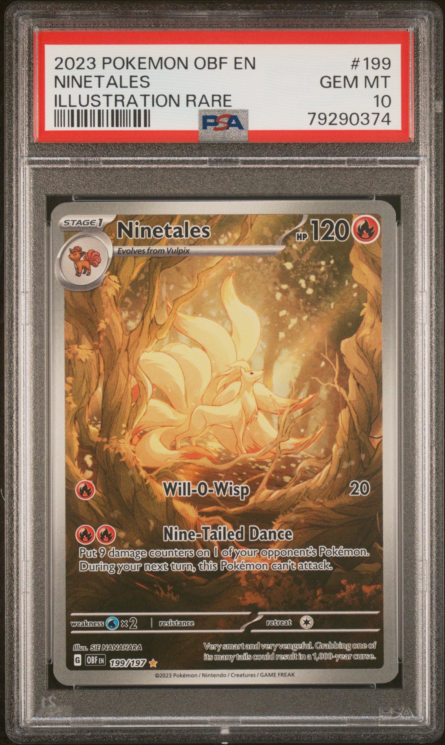2023 Pokemon Obf En-obsidian Flames 199 Ninetales Illustration Rare PSA