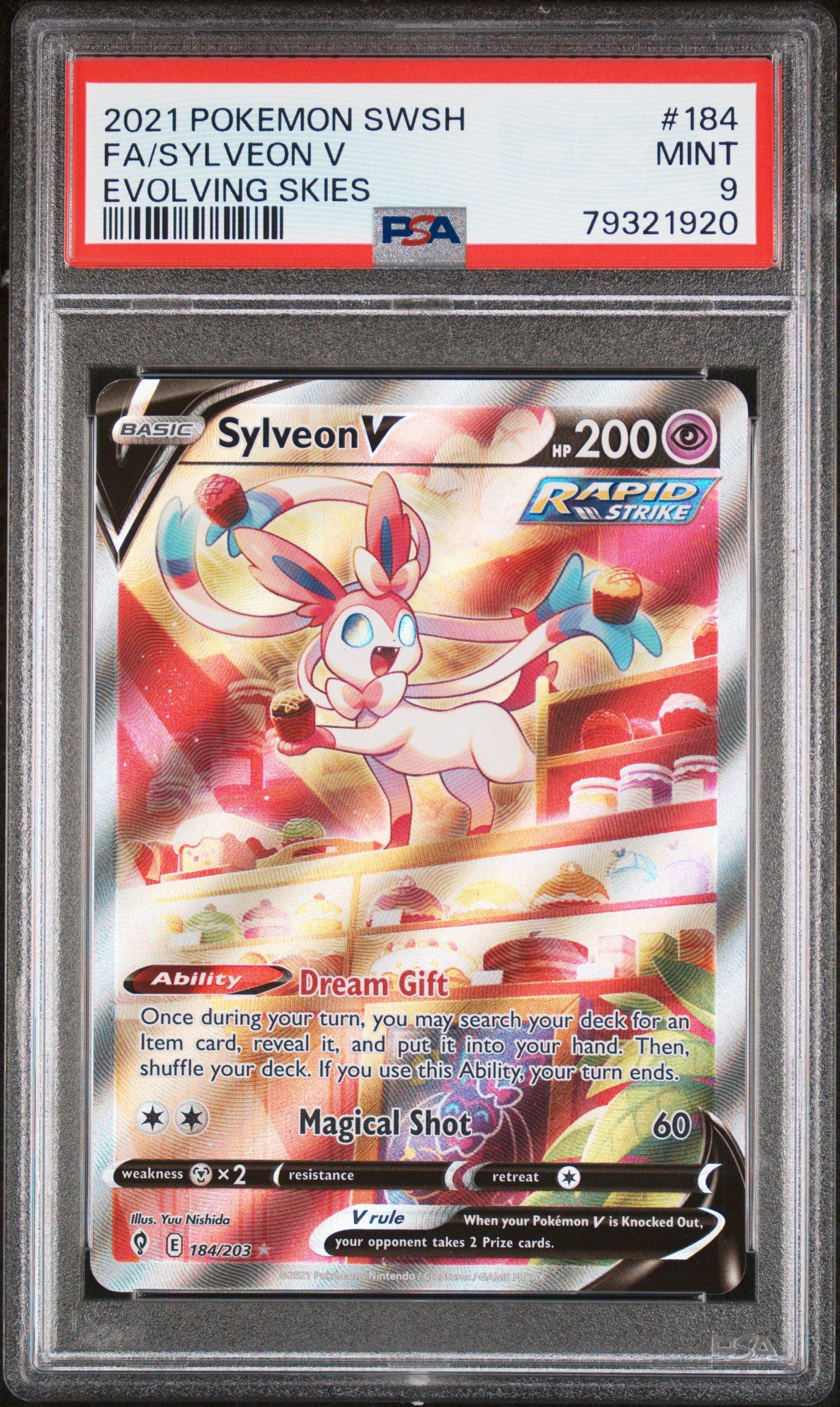 2021 Pokemon Sword & Shield Evolving Skies 184 Fa/sylveon V PSA 9 ...