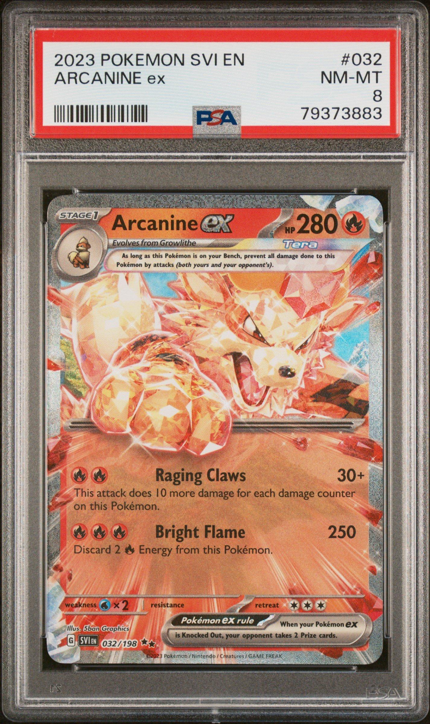 2023 Pokemon Svi En-scarlet & Violet 032 Arcanine Ex PSA 8 Graded
