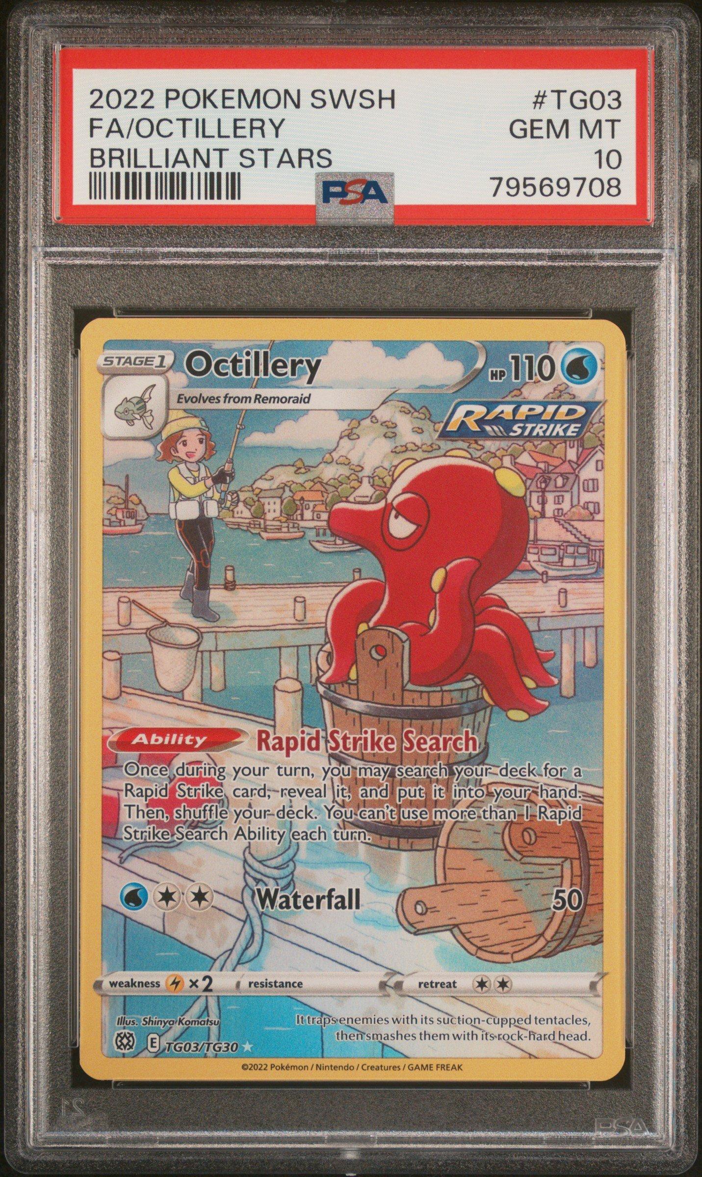 2022 Pokemon Sword & Shield Brilliant Stars Tg03 Full Art/octillery PSA 10  Graded Card | GameStop