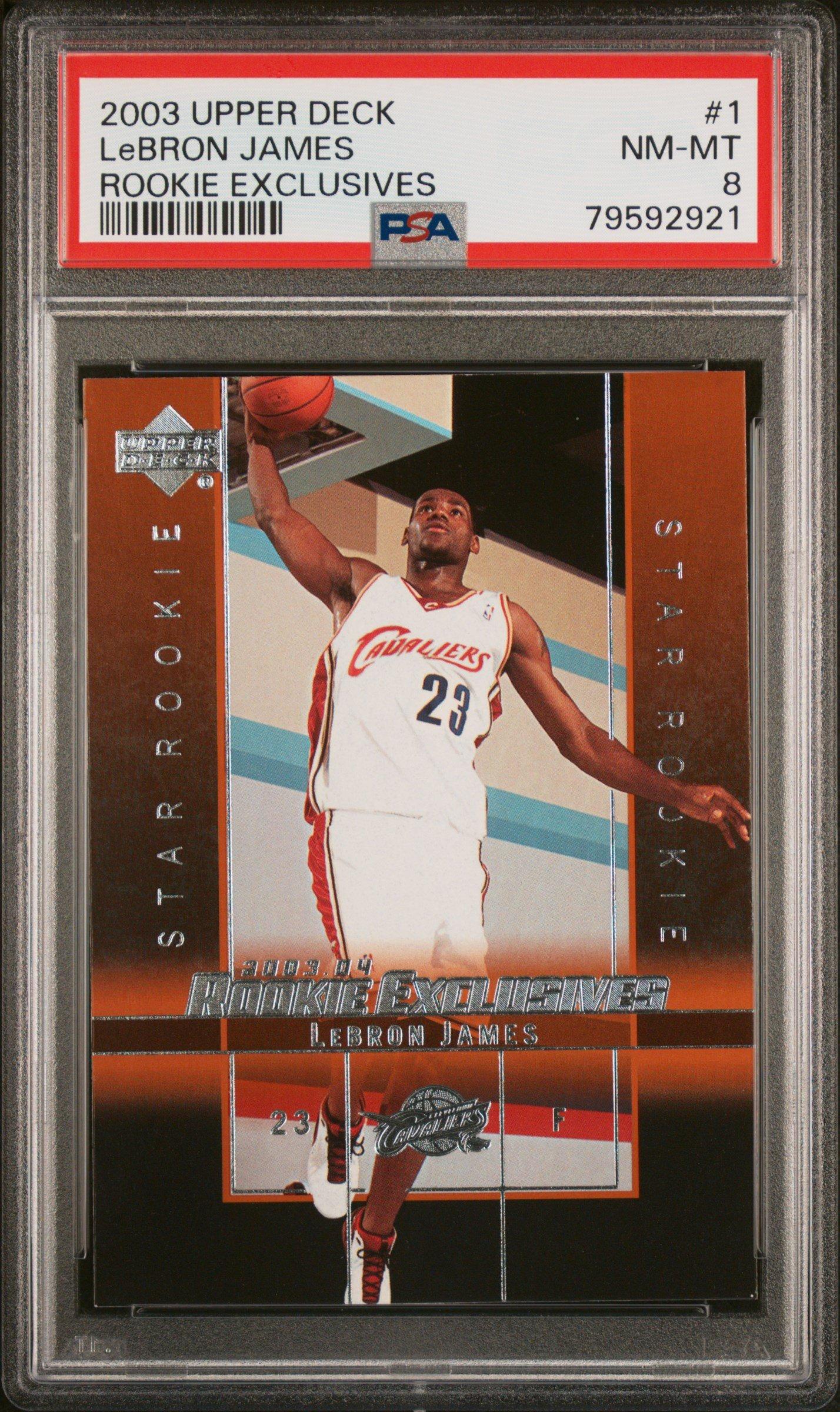 2003 Upper Deck Rookie Exclusives 1 Lebron James PSA 8