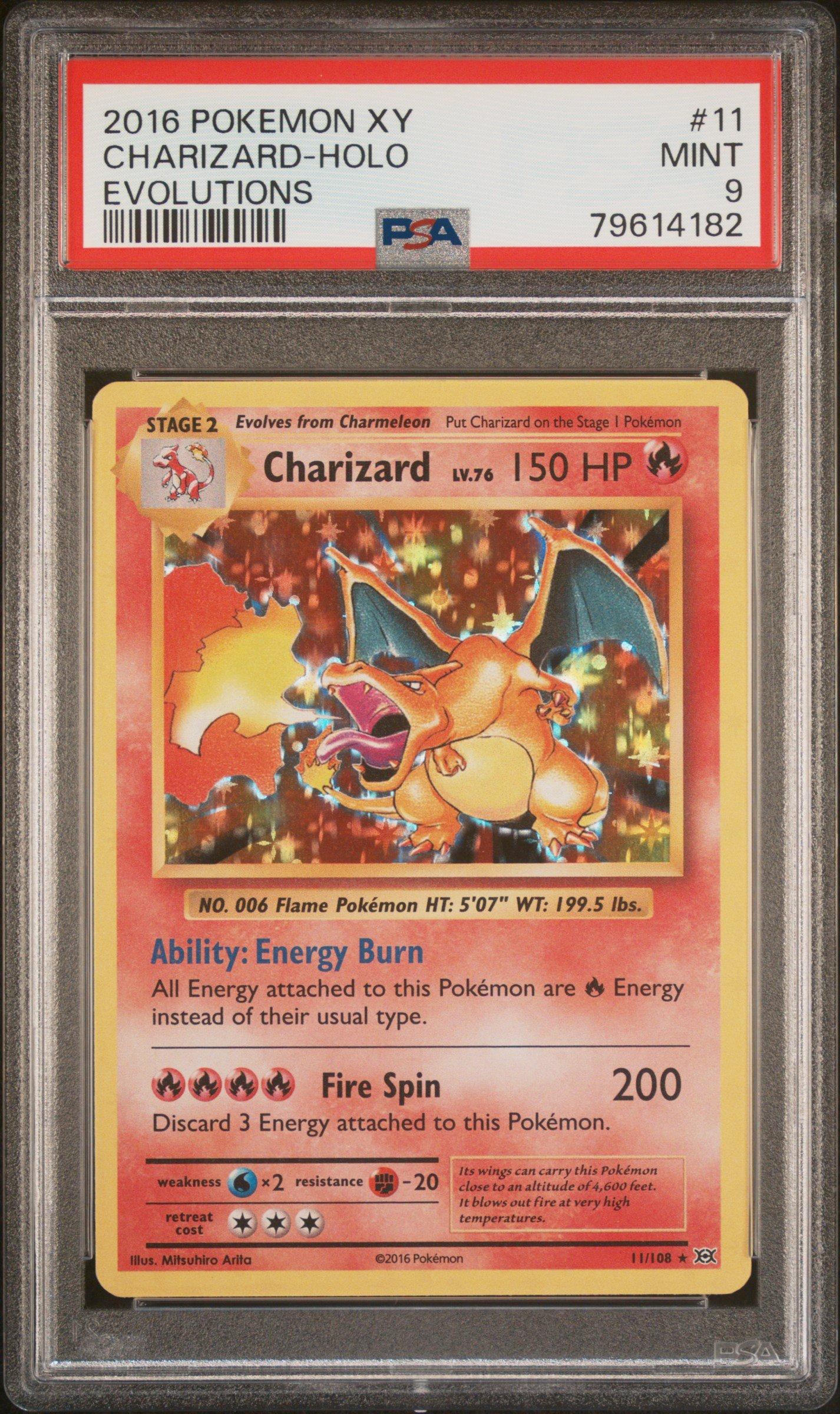 2016 Pokemon Xy Evolutions 11 Charizard-holo PSA 9 Graded Card