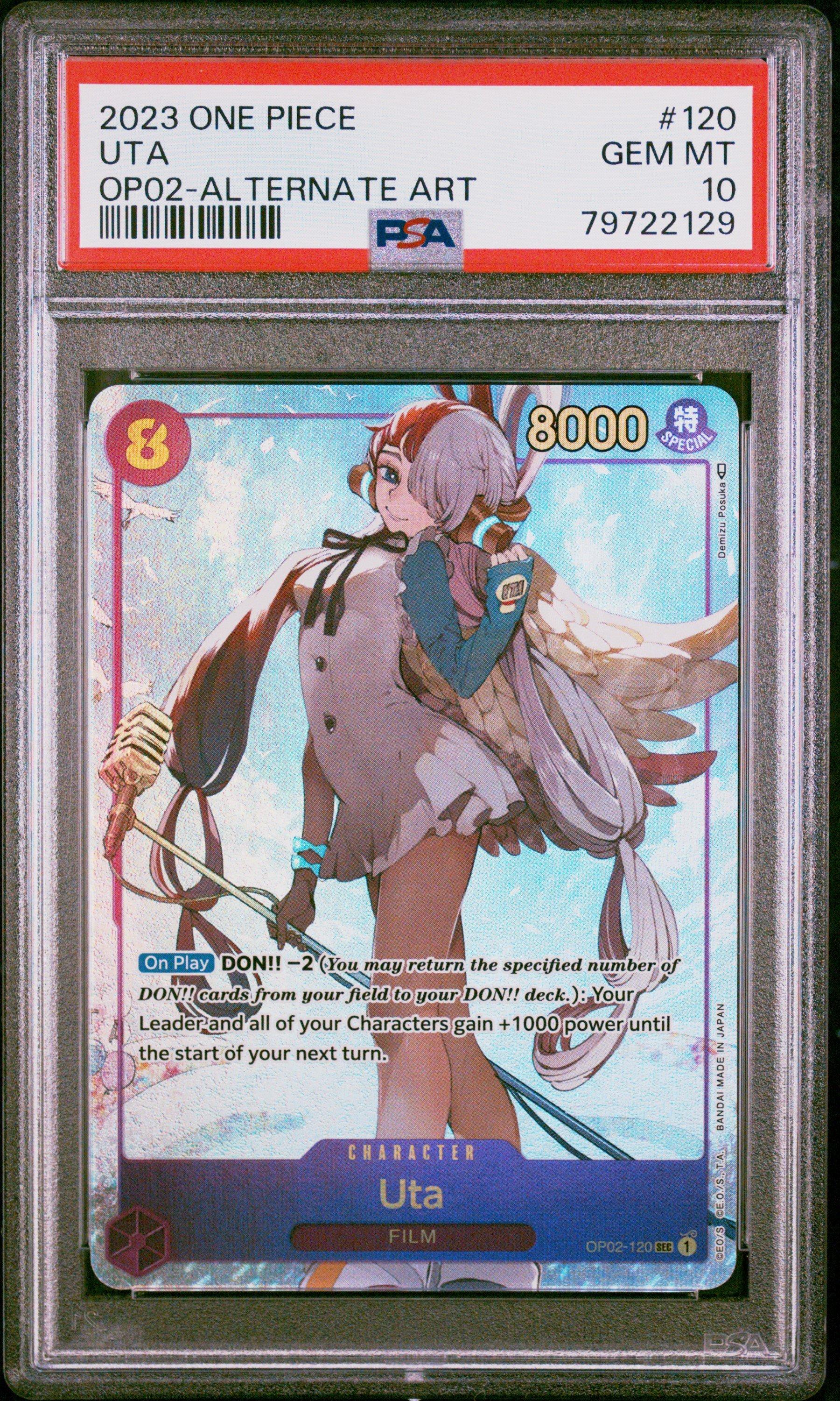 2023 One Piece Op02-paramount War 120 Uta Alternate Art PSA 10