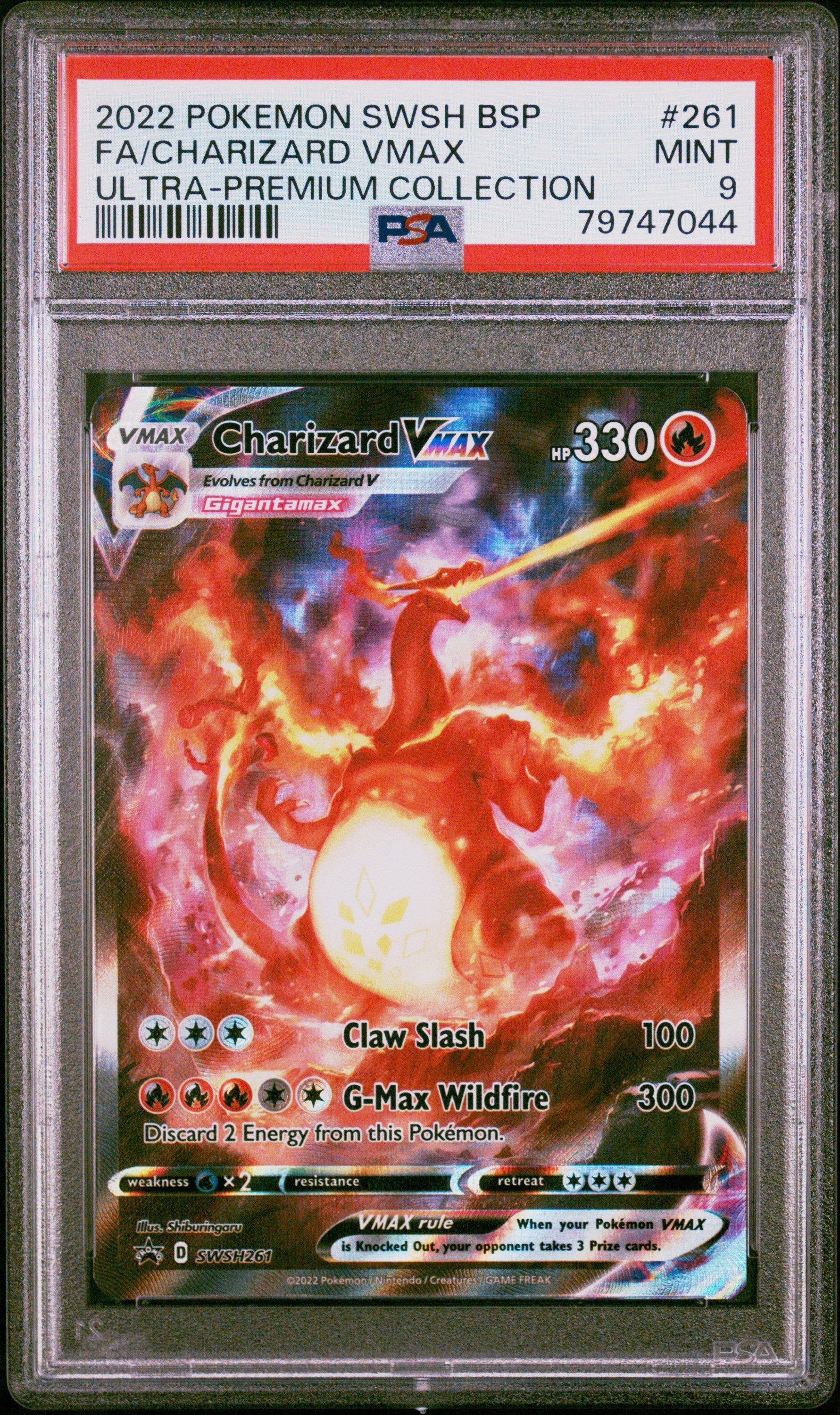 charizard vmax pokemon card 2022 Pokemon Swsh Black Star Promo 261 Full Art/charizard Vmax Sword &  Shield Ultra-premium Collection-charizard PSA 9 Graded Card