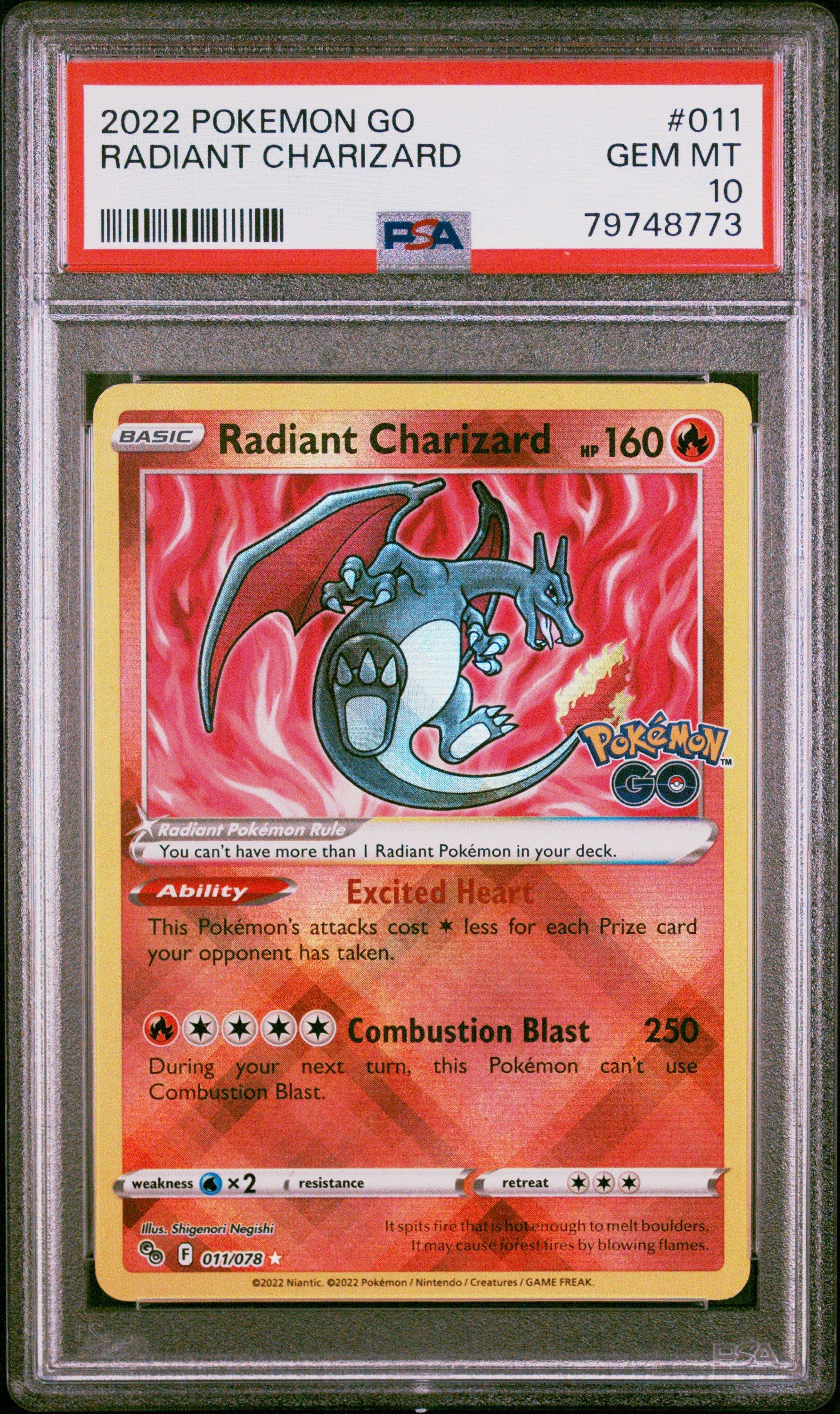 2022 Pokemon Go 011 Radiant Charizard PSA 10 Graded Card | GameStop
