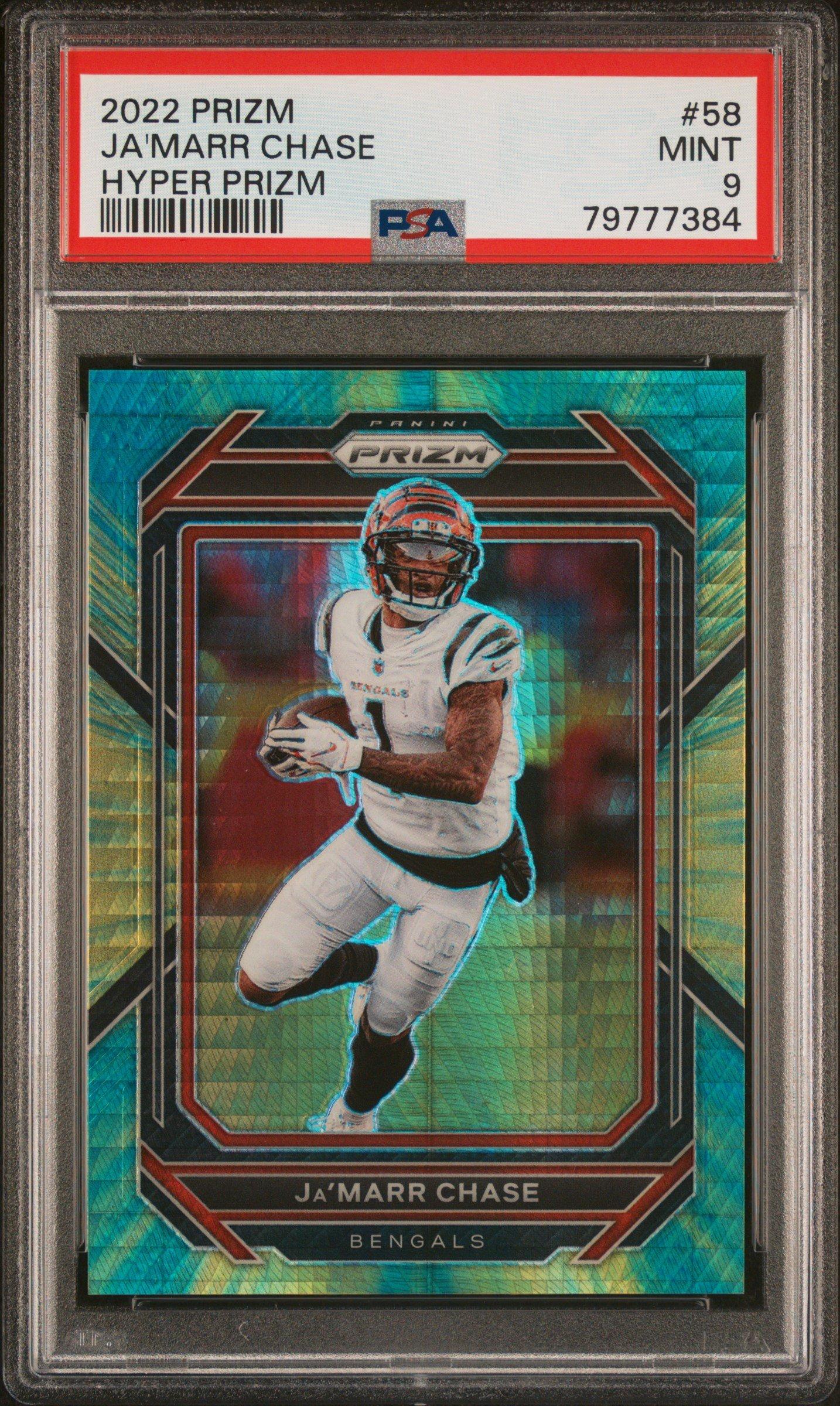 2022 Panini Prizm 58 Ja'marr Chase Hyper Prizm PSA 9