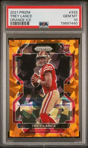 2021 Prizm Trey Lance Emergent No purchases Huddle Silver Disco Prizm Rookie PSA 10