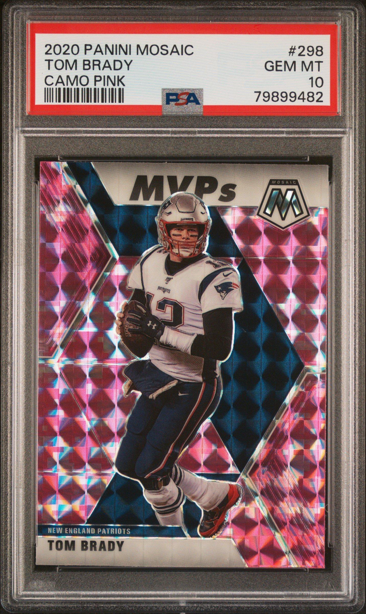 2020 Panini Mosaic 298 Tom Brady Camo Pink PSA 10