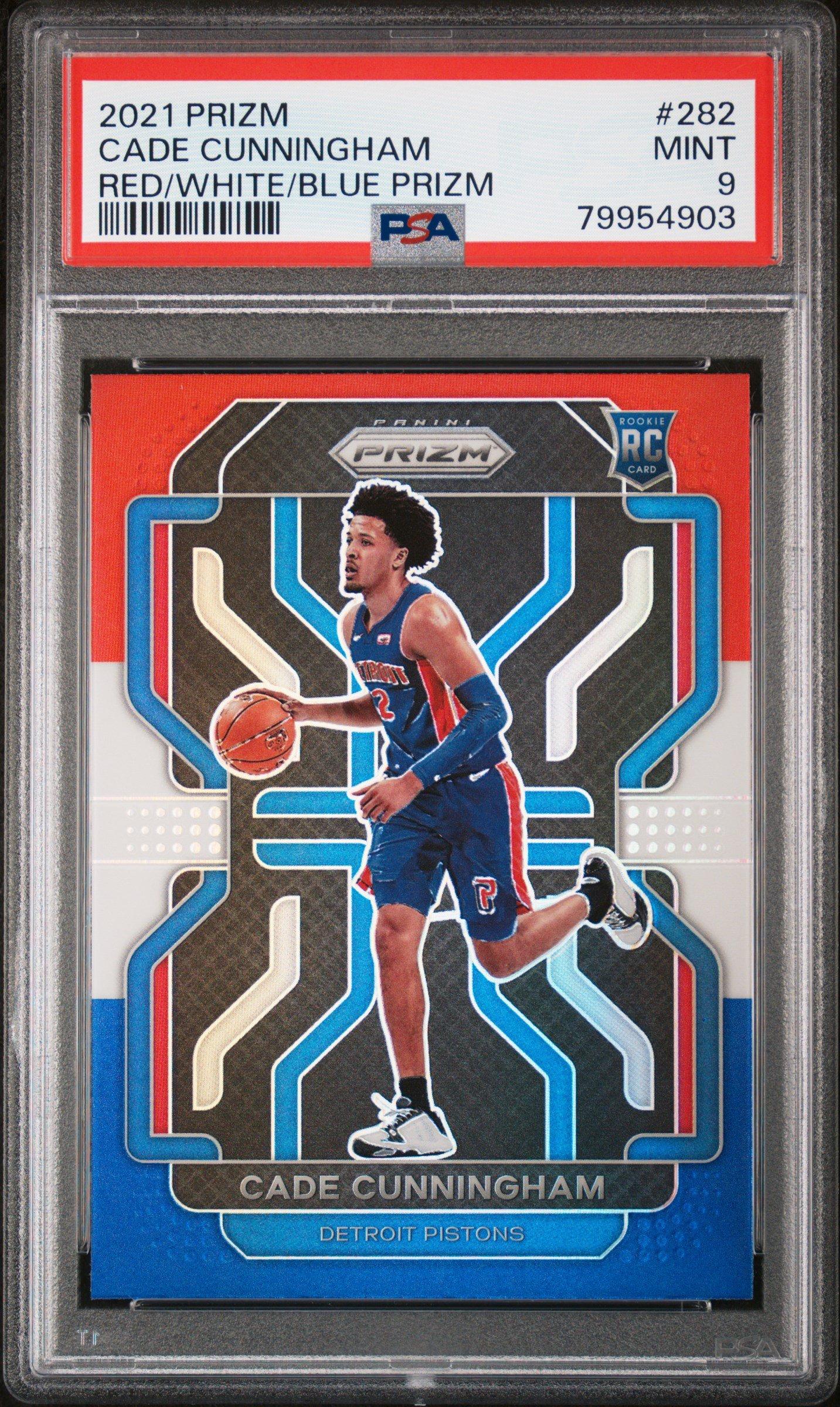 2021 Panini Prizm 282 Cade Cunningham Red/white/blue Prizm PSA 9