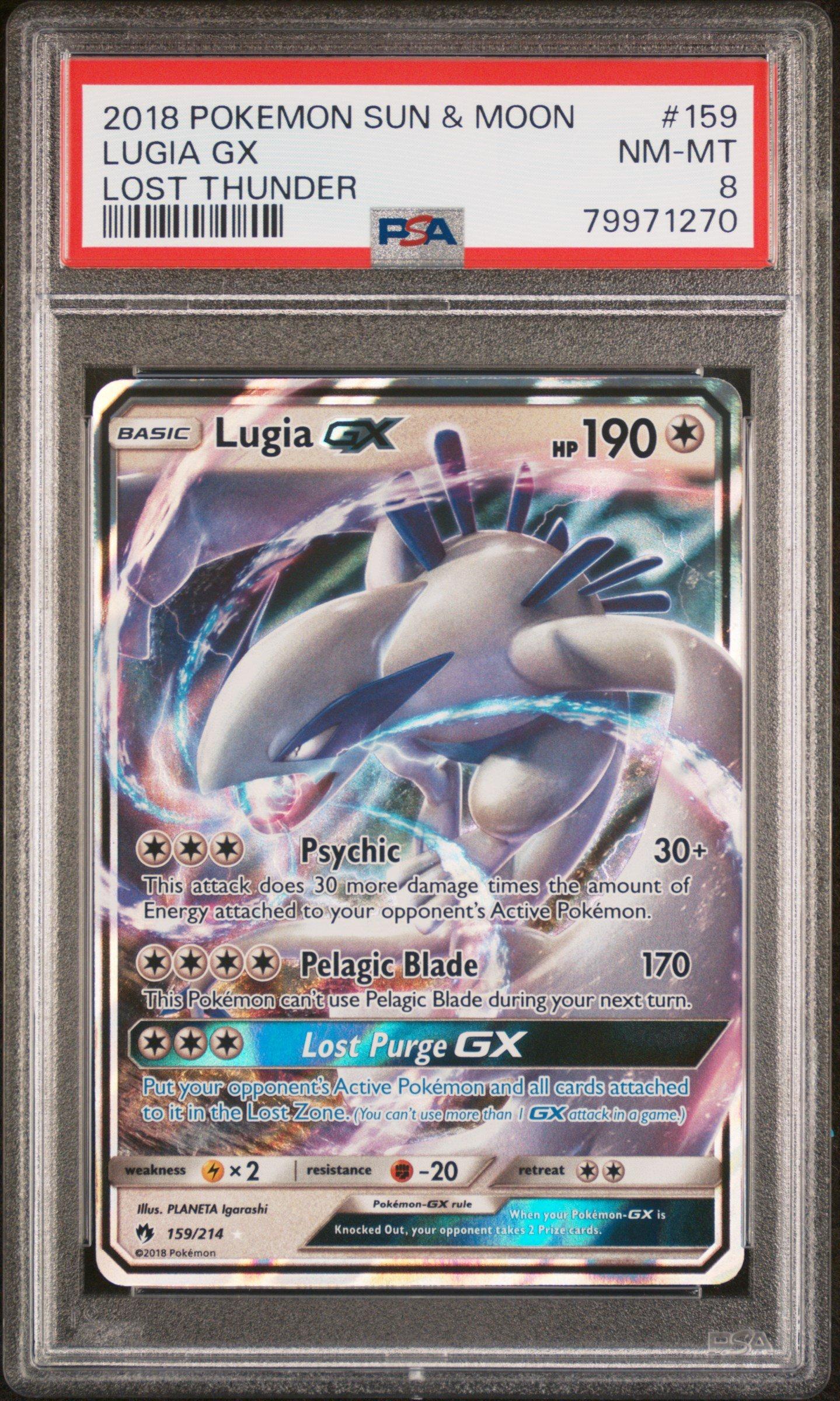 2018 Pokemon Sun & Moon Lost Thunder 159 Lugia Gx PSA 8 | GameStop