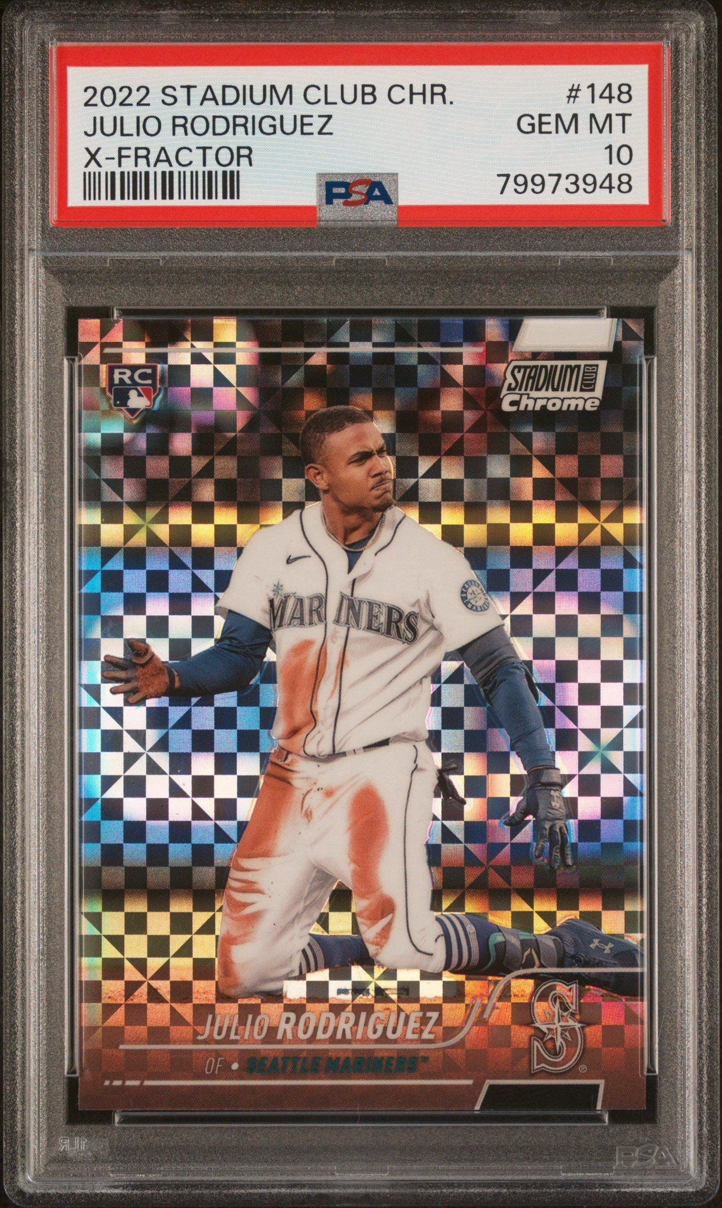 2022 Topps Stadium Club Chrome 148 Julio Rodriguez X-fractor PSA 