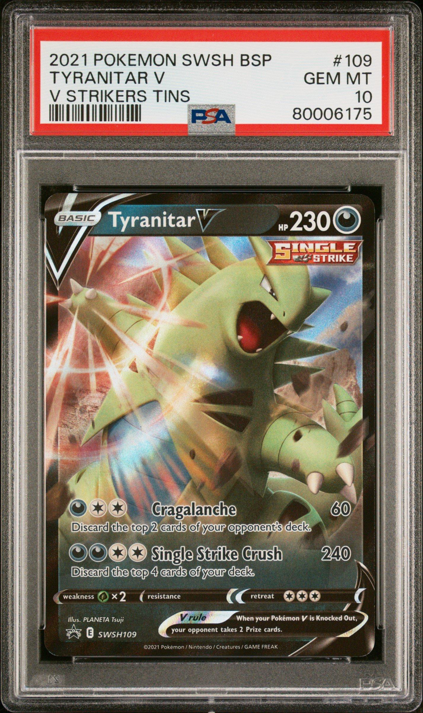 2021 Pokemon Swsh Black Star Promo 109 Tyranitar V PSA 10 | GameStop