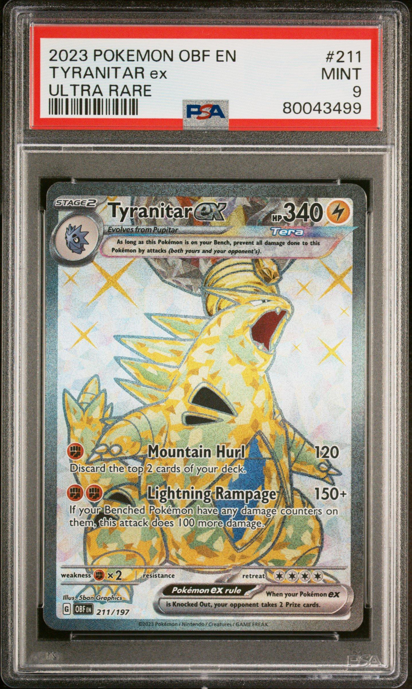 2023 Pokemon Obf En-obsidian Flames 211 Tyranitar Ex Ultra Rare PSA