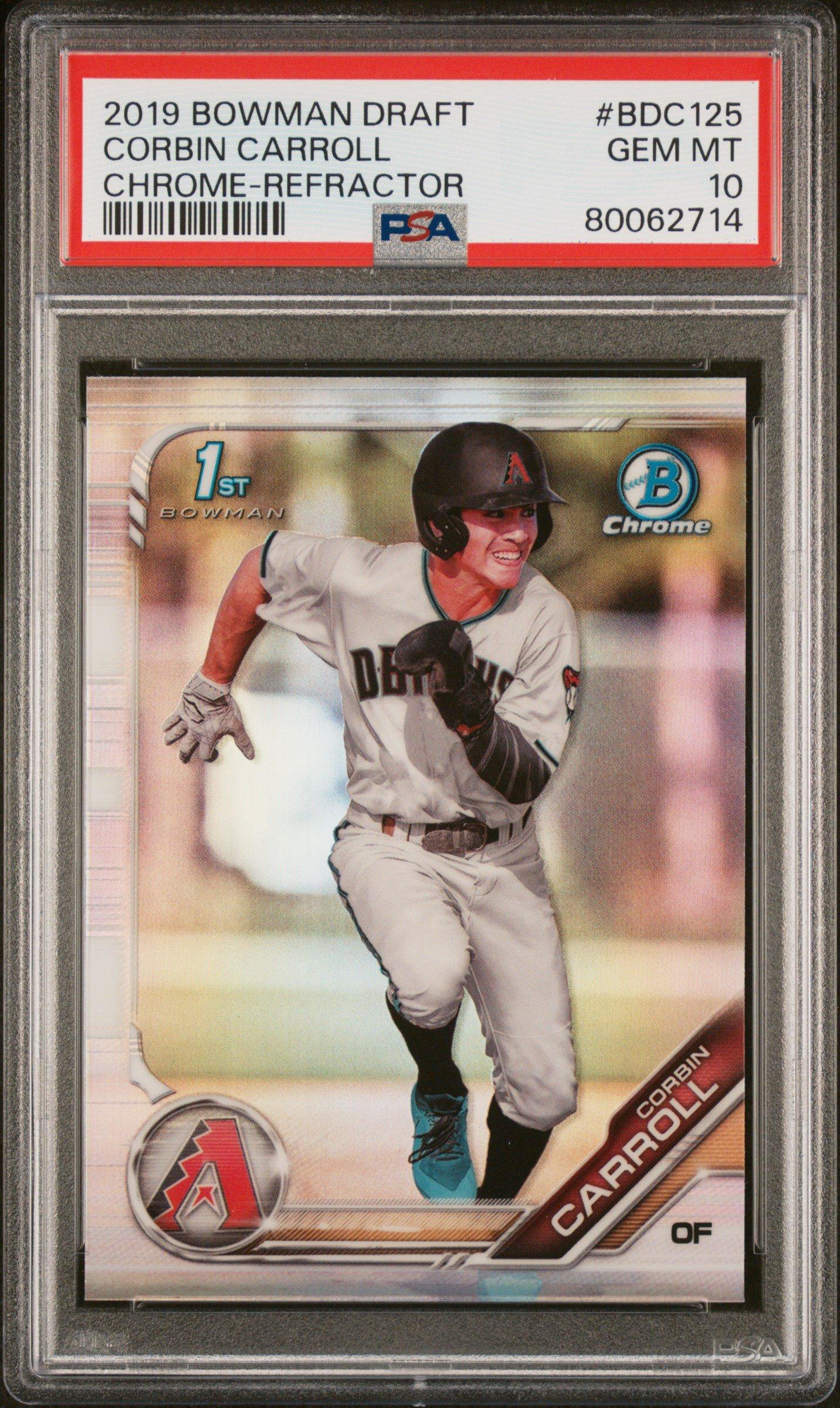2019 Bowman Draft Bdc125 Corbin Carroll Chrome-refractor PSA 10