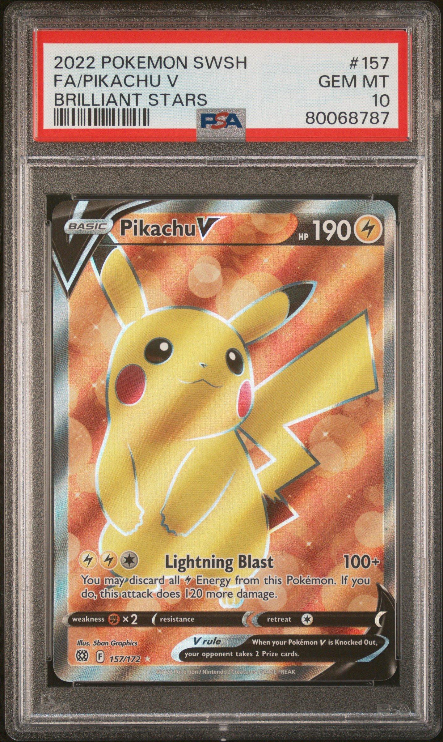 2022 Pokemon Sword & Shield Brilliant Stars 157 Full Art/pikachu V