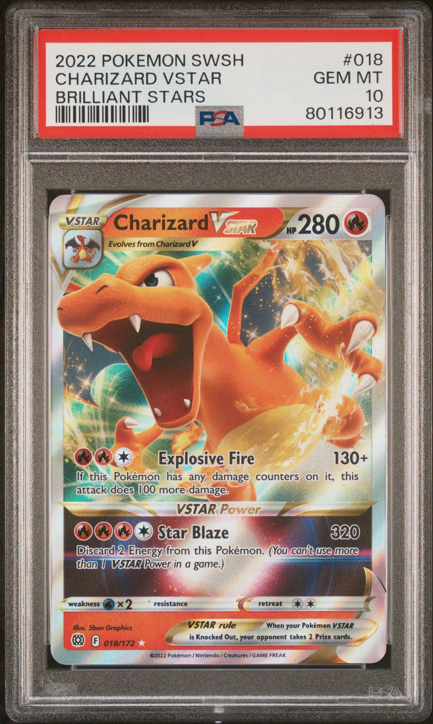 2022 Pokemon Sword & Shield Brilliant Stars 018 Charizard Vstar