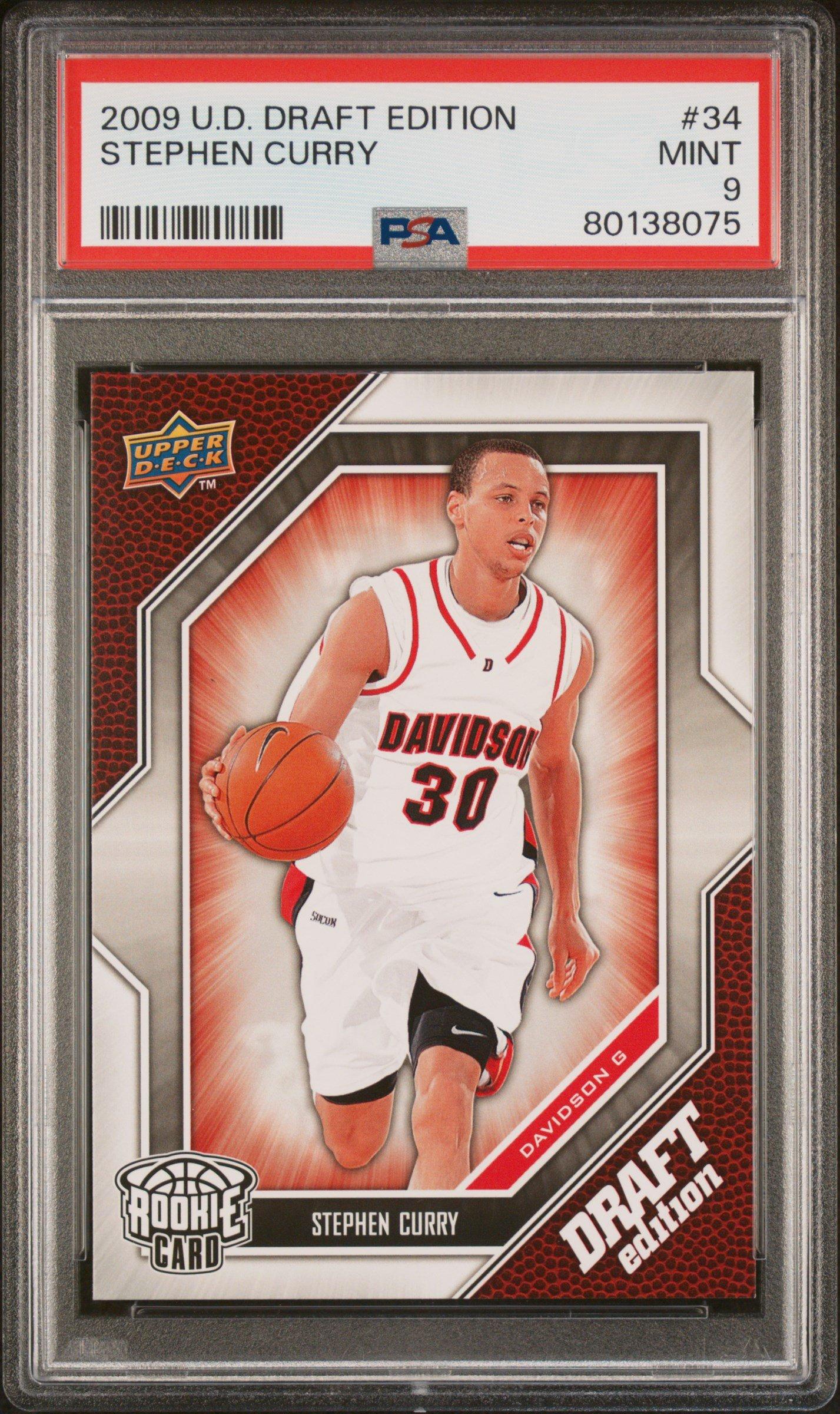 2009 Upper Deck Draft Edition 34 Stephen Curry PSA 9 Graded Card