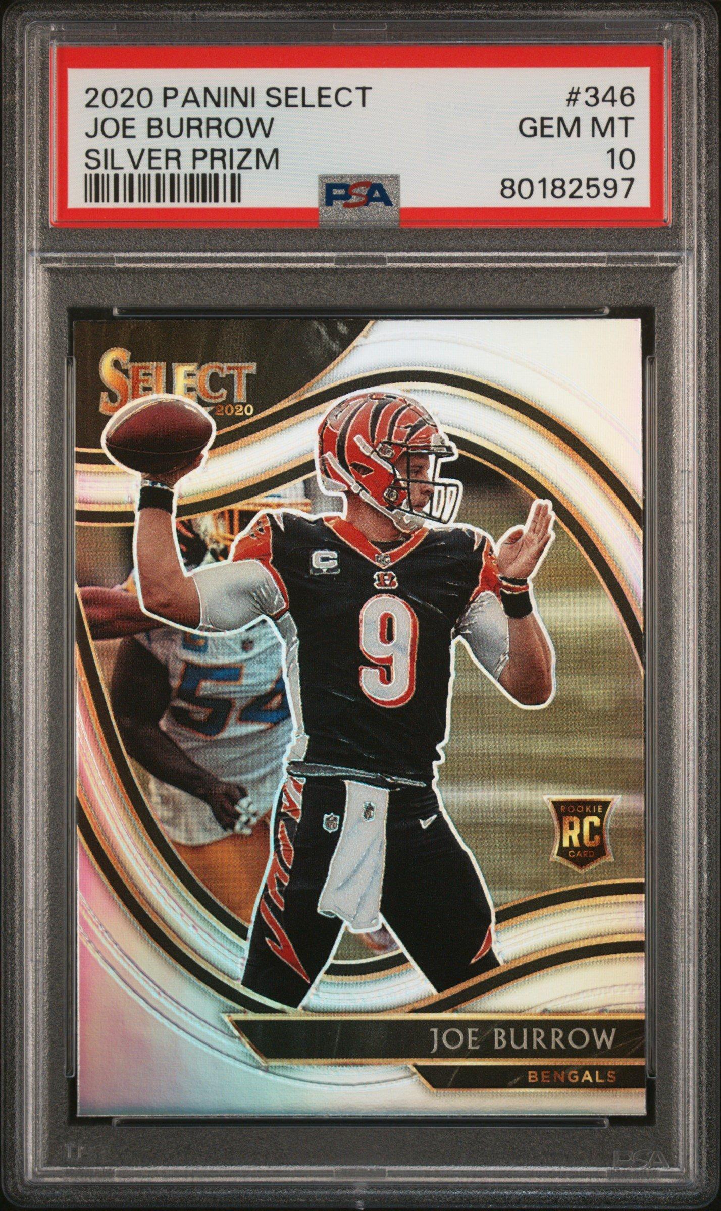 2020 Panini Select 346 Joe Burrow Silver Prizm PSA 10