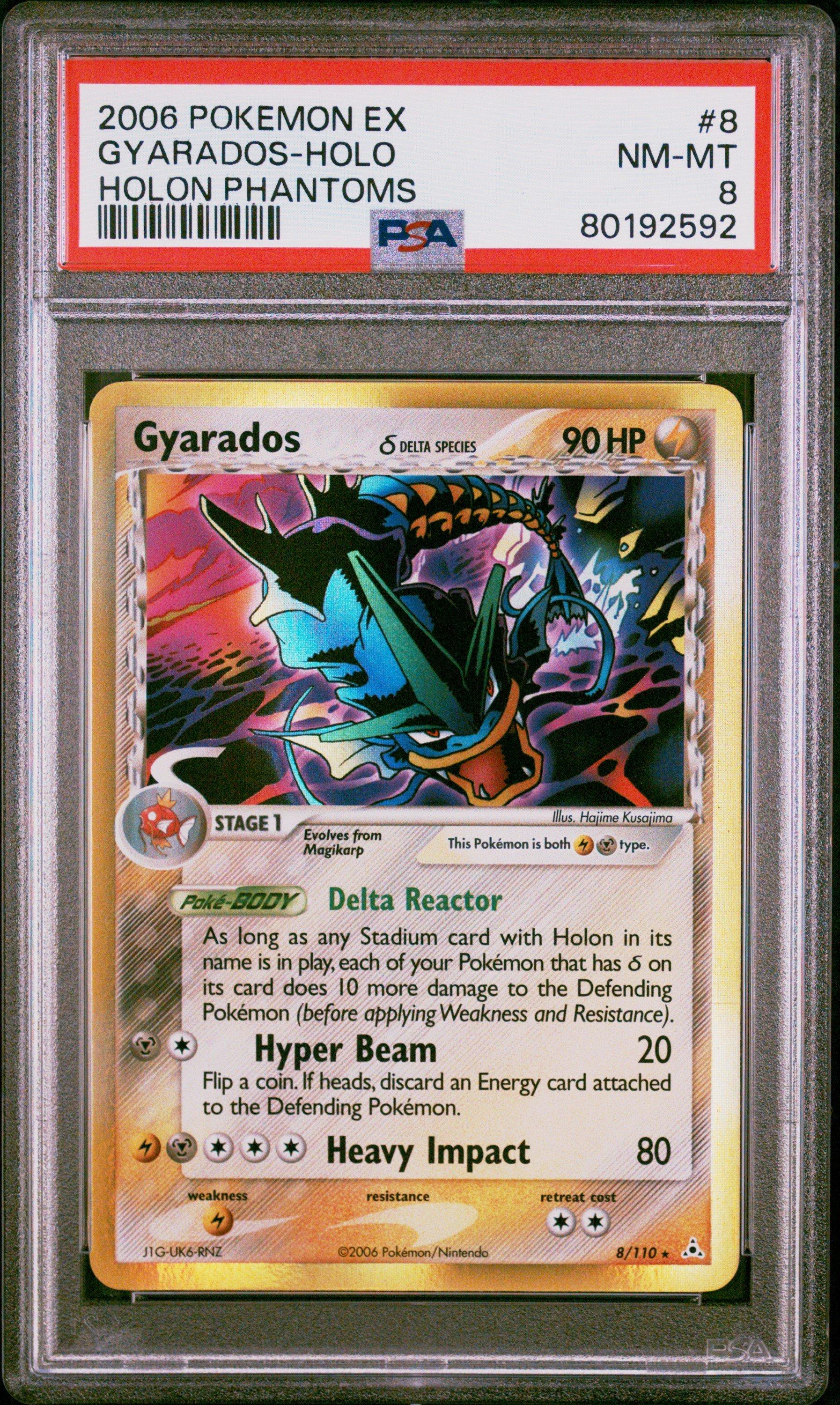 2006 Pokemon Ex Holon Phantoms 8 Gyarados-holo PSA 8 Graded Card
