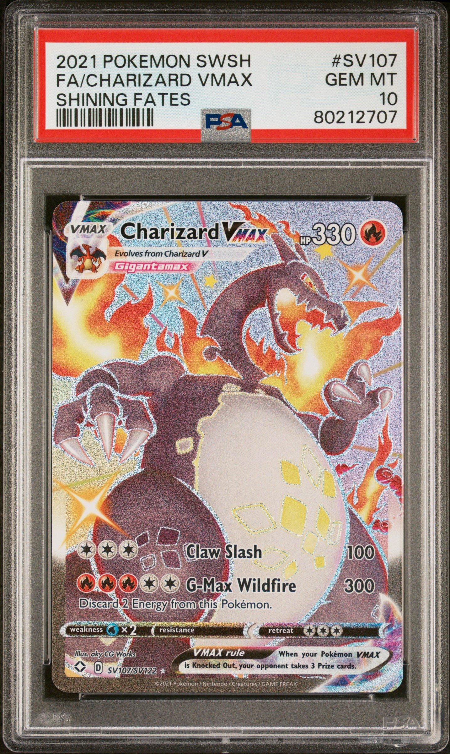 2021 Pokemon Sword & Shield Shining Fates Sv107 Full Art/charizard