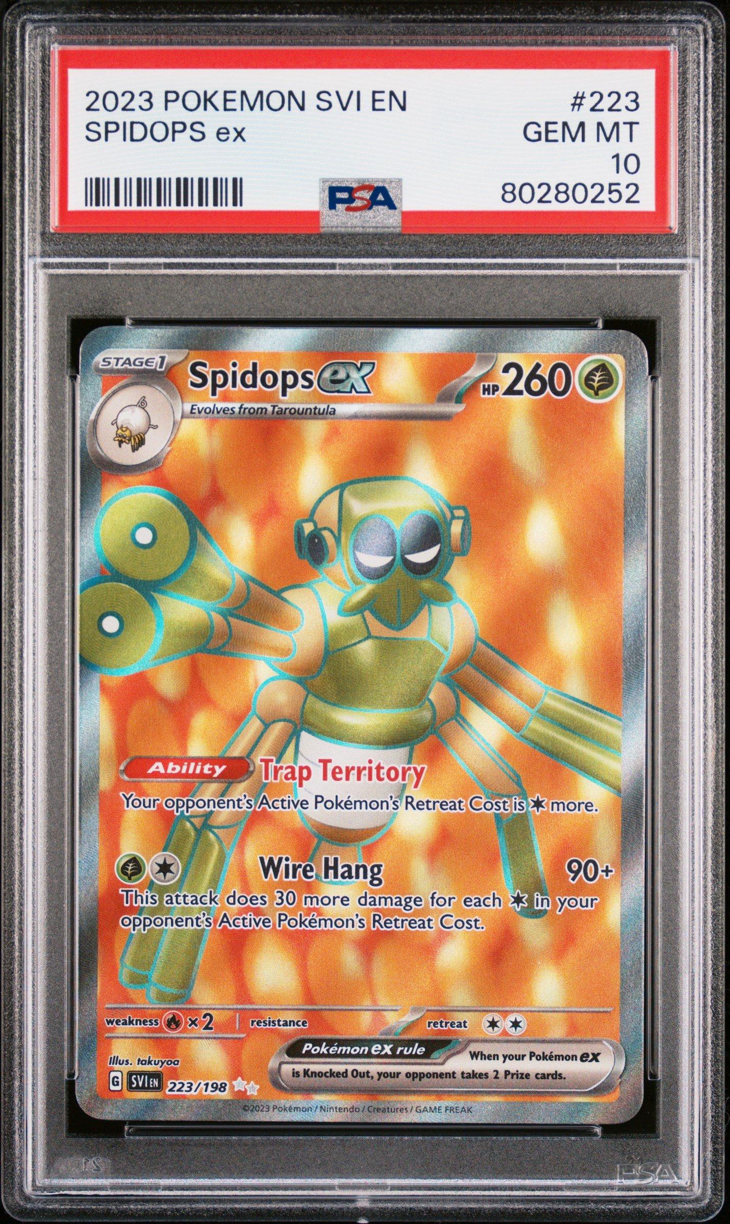 2023 Pokemon Svi En-scarlet & Violet 223 Spidops Ex Ultra Rare PSA