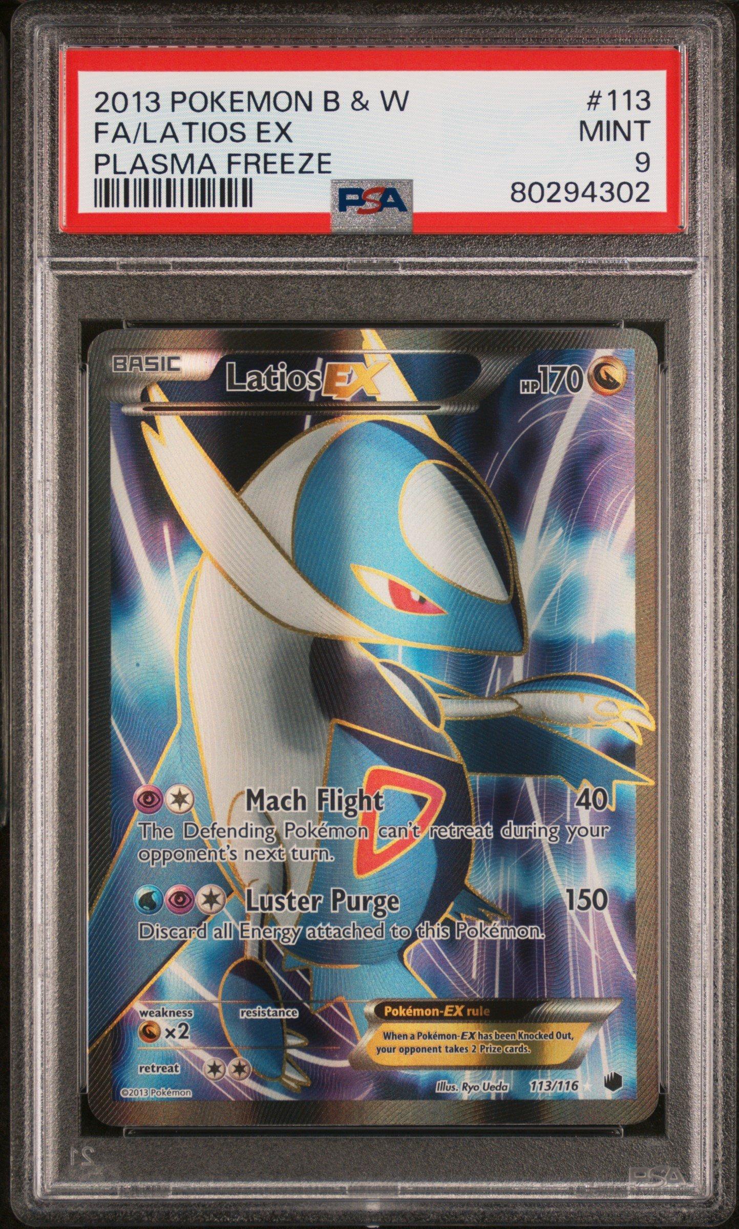 2013 Pokemon Black & White Plasma Freeze 113 Fa/latios Ex PSA 9