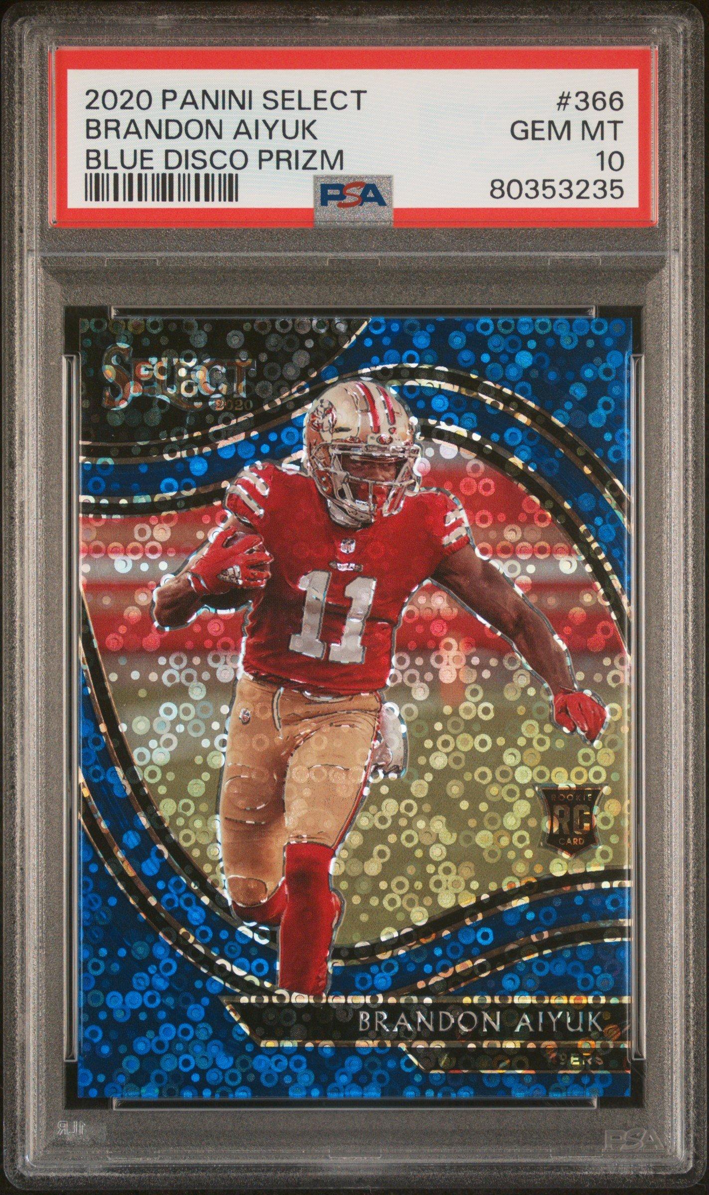 2020 Panini Select 366 Brandon Aiyuk Blue Disco Prizm PSA 10