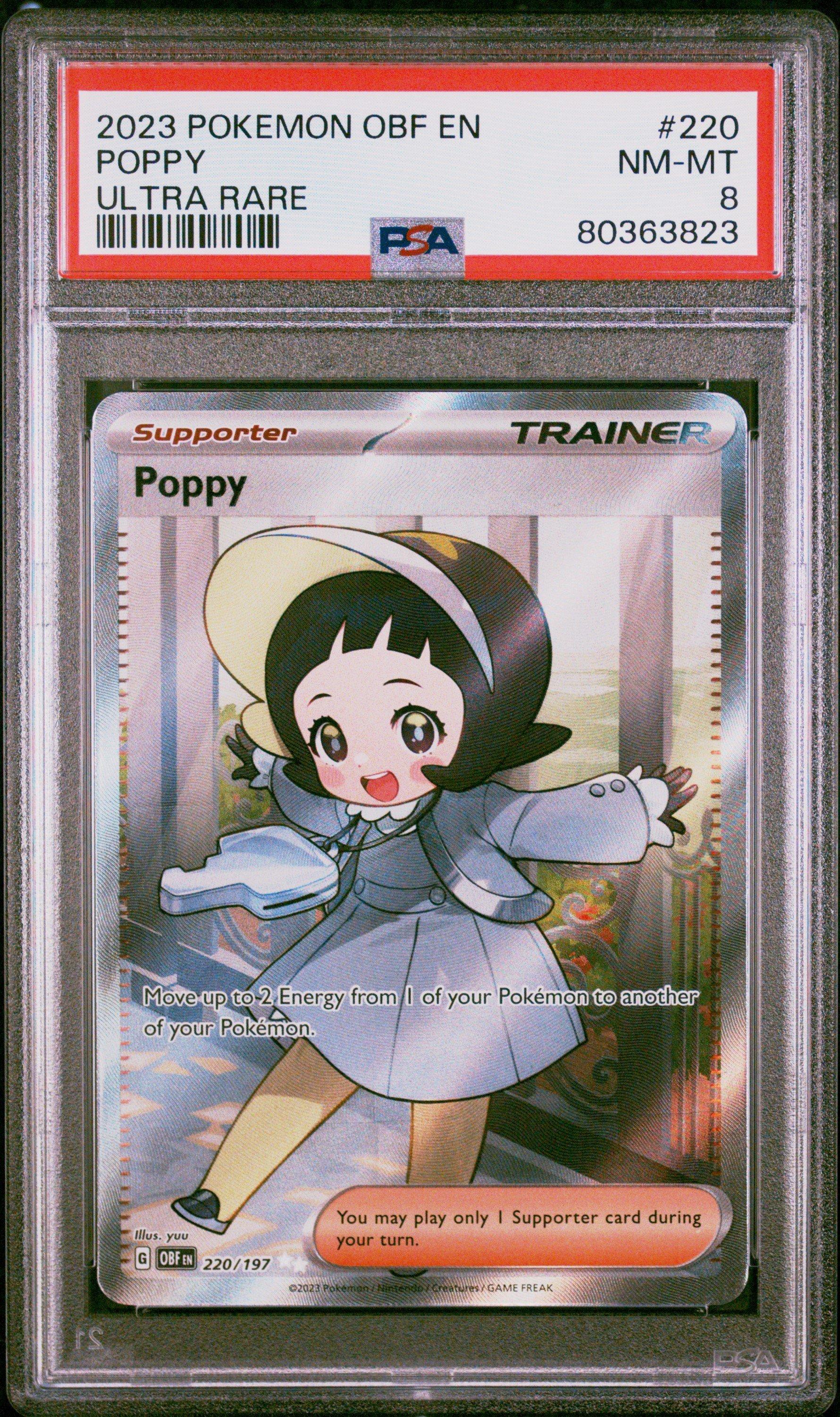 2023 Pokemon Obf En-obsidian Flames 220 Poppy Ultra Rare PSA