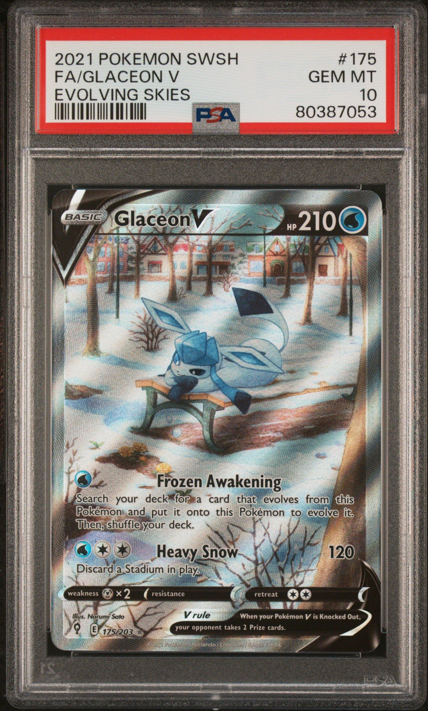 ポケモンカード フレアオン V PSA 10 2021 Pokemon Sword & Shield Evolving Skies 175 Full Art/glaceon V