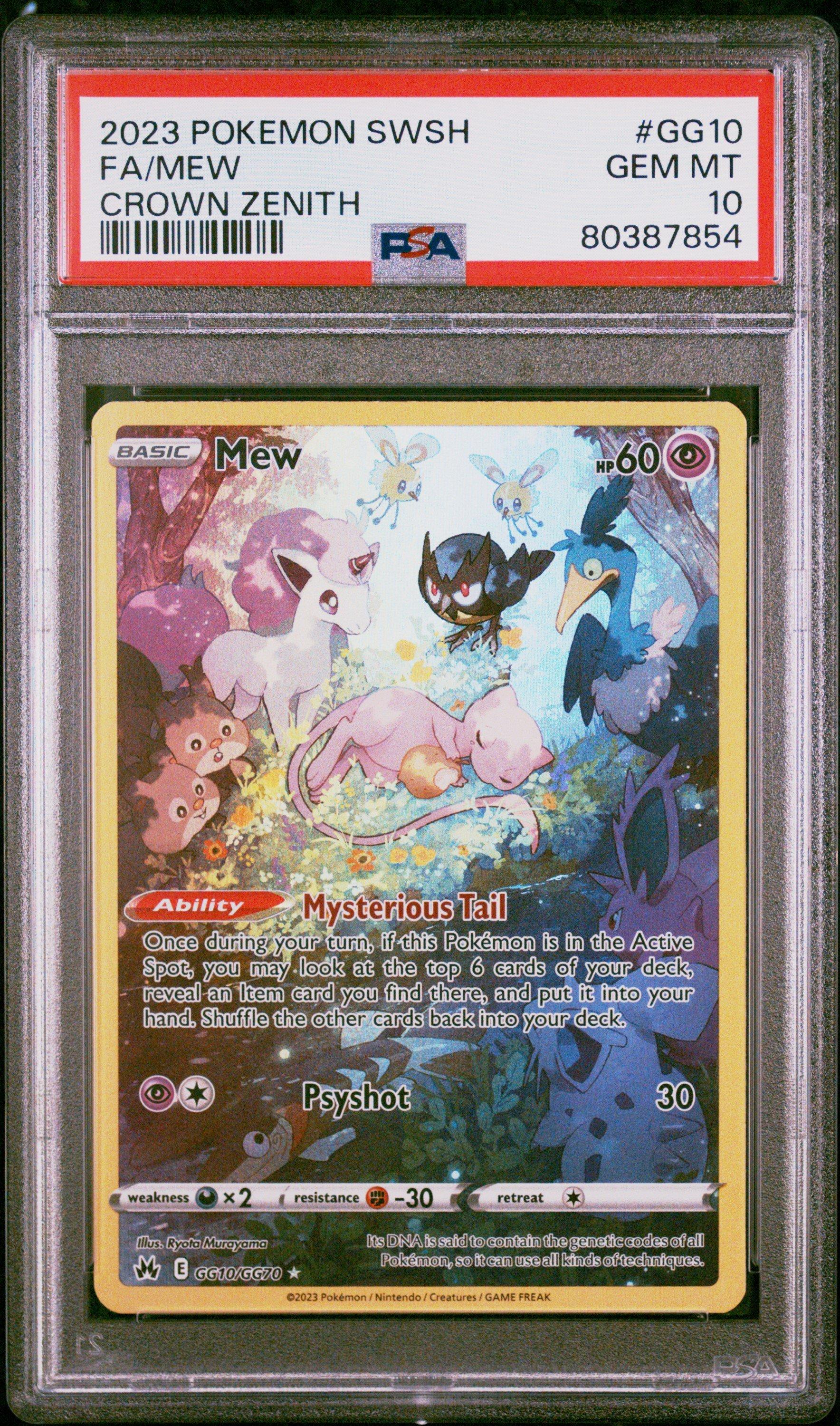 2023 Pokemon Sword And Shield Crown Zenith Gg10 Full Art/mew PSA 10 ...